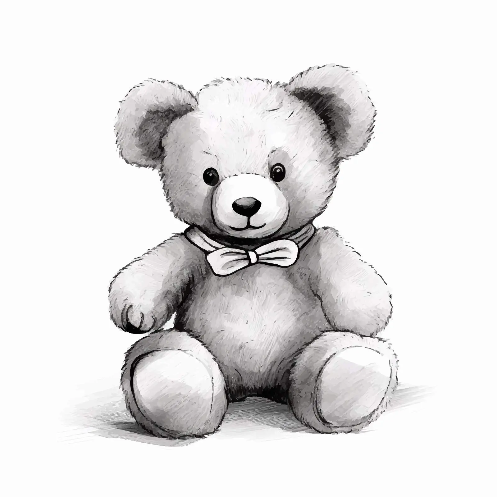 Teddy Bear Vector Sketch Illustration on White Background — free download from Dotvec