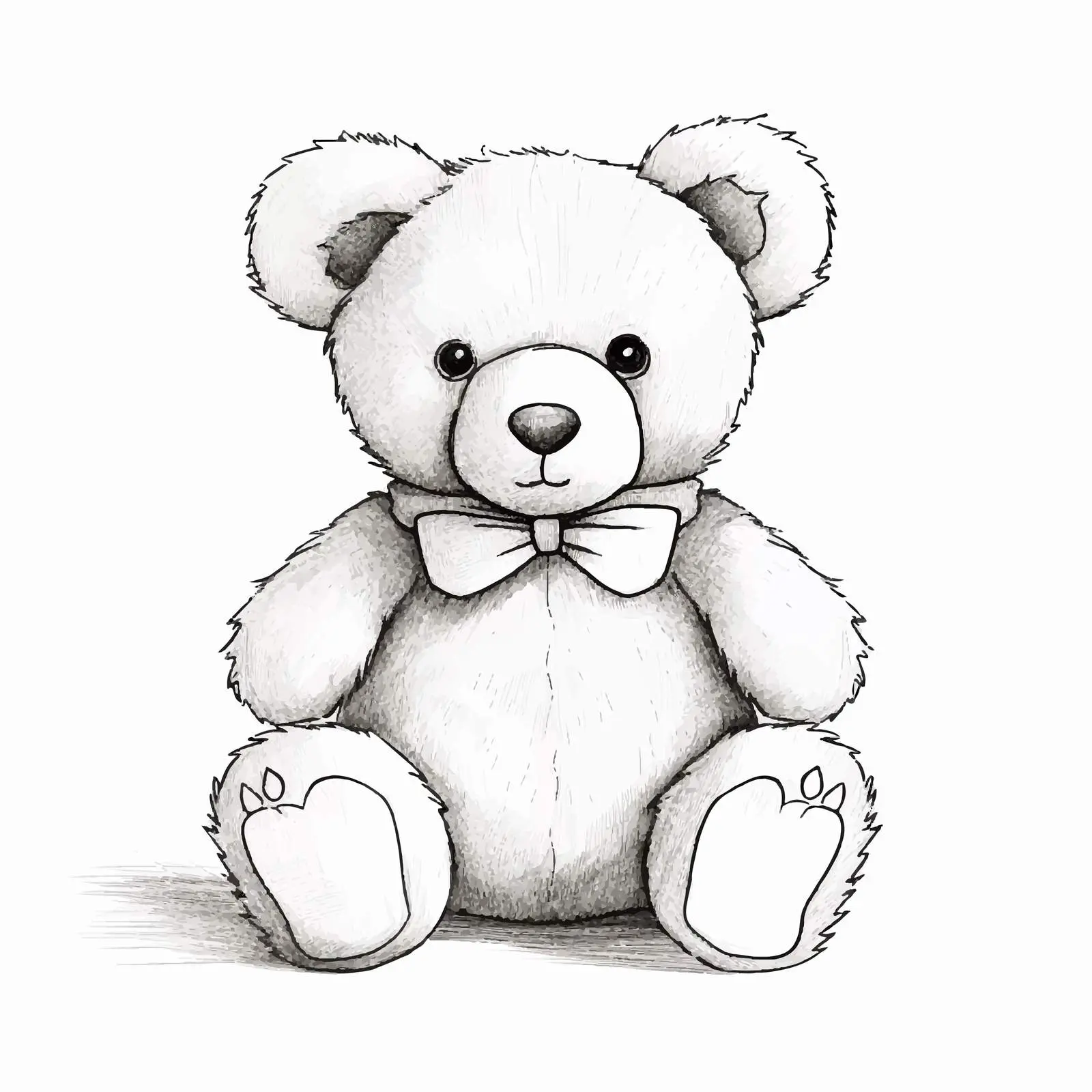 Teddy Bear Vector Sketch on White Background — free download from Dotvec