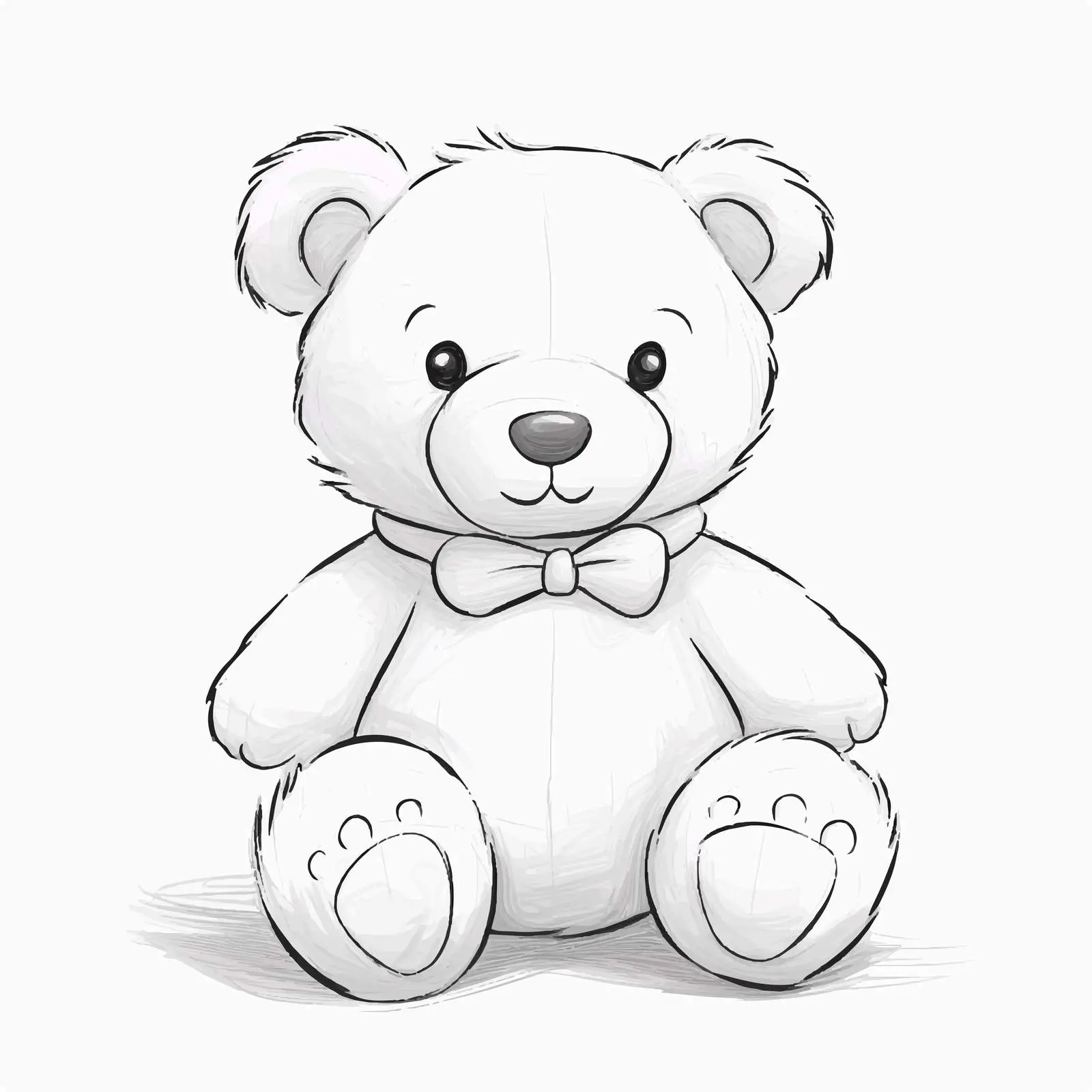 Teddy Bear Vector Sketch Illustration on White Background — free download from Dotvec