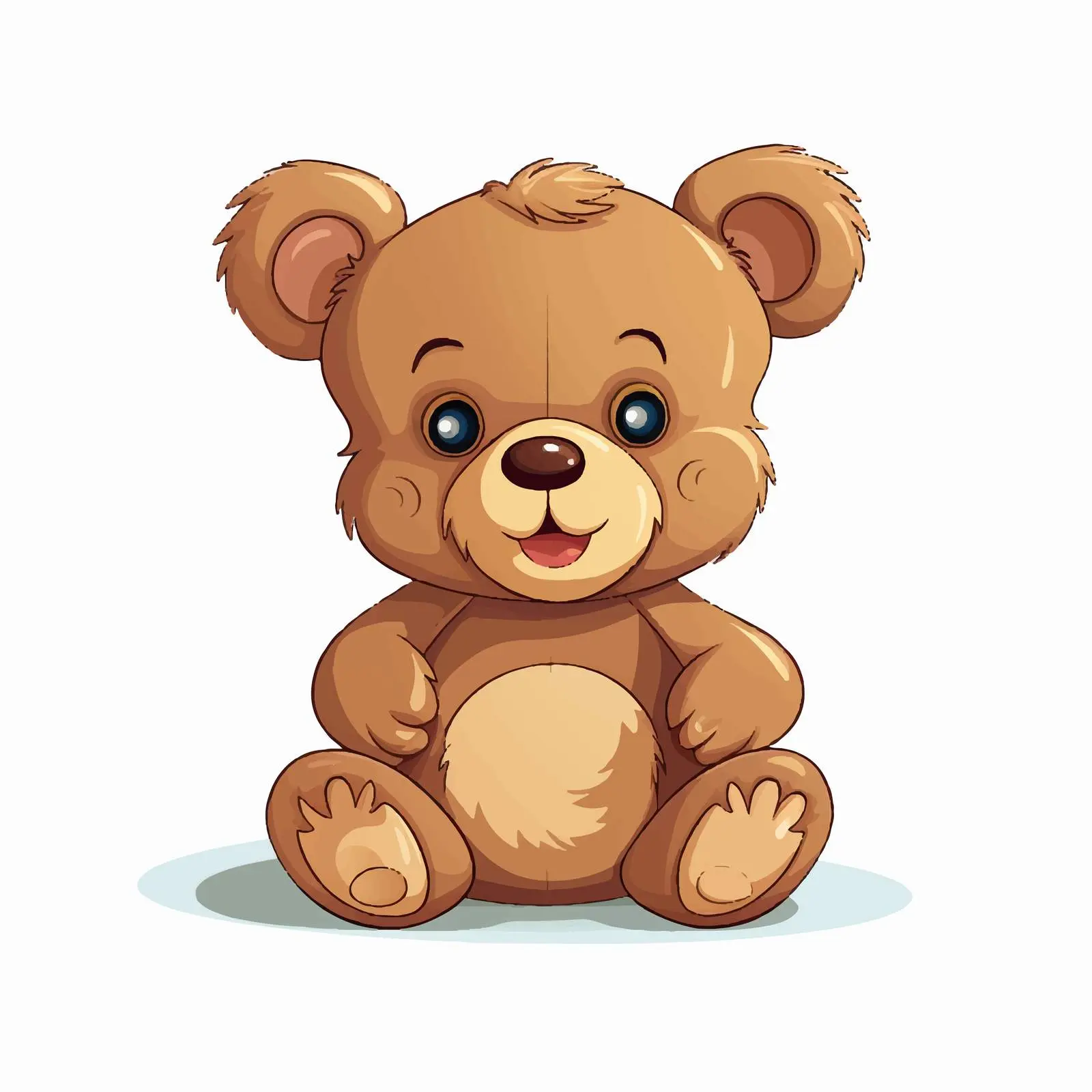 Teddy Bear Vector Illustration on White Background – free stuffed image from Dotvec
