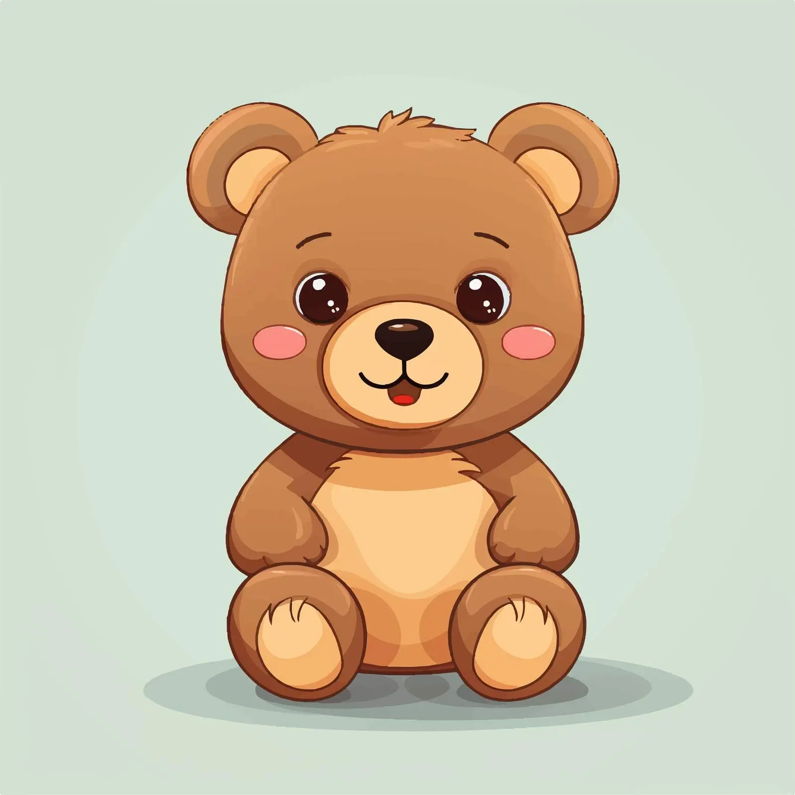 Cute Teddy Bear Vector Illustration on White Background — free download from Dotvec