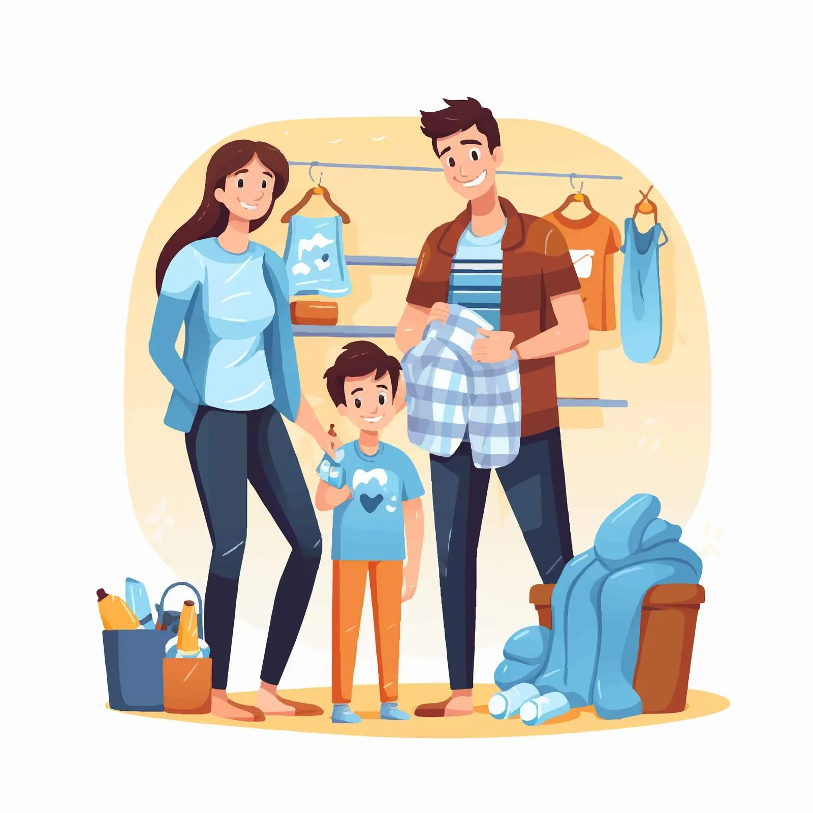 Teenage Boy Assisting Parents in Bathroom Cleaning – free teenage boy image from Dotvec
