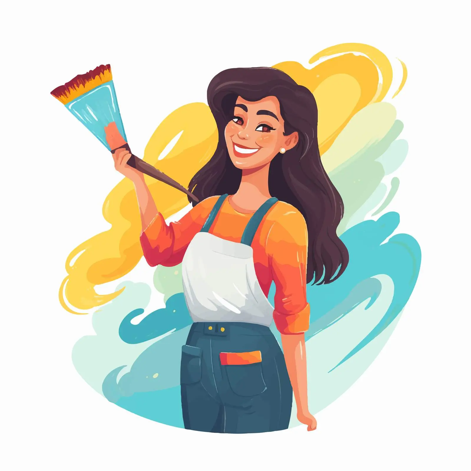 Teenage Girl Creating Colorful Artwork – free teenage girl image from Dotvec