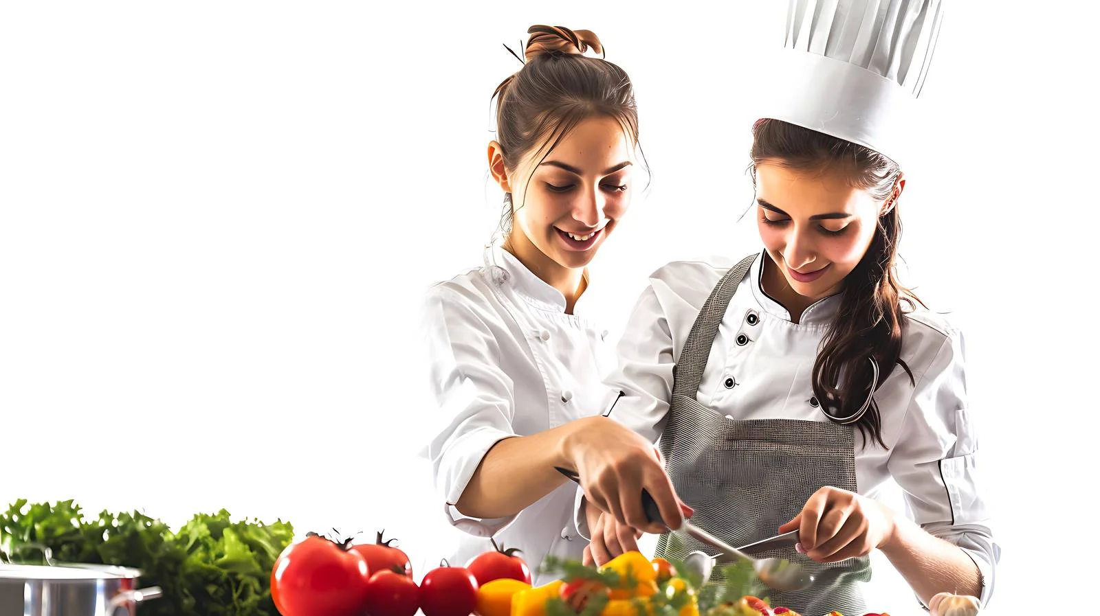 Cooking Lesson: Teenager and Female Chef — free download from Dotvec