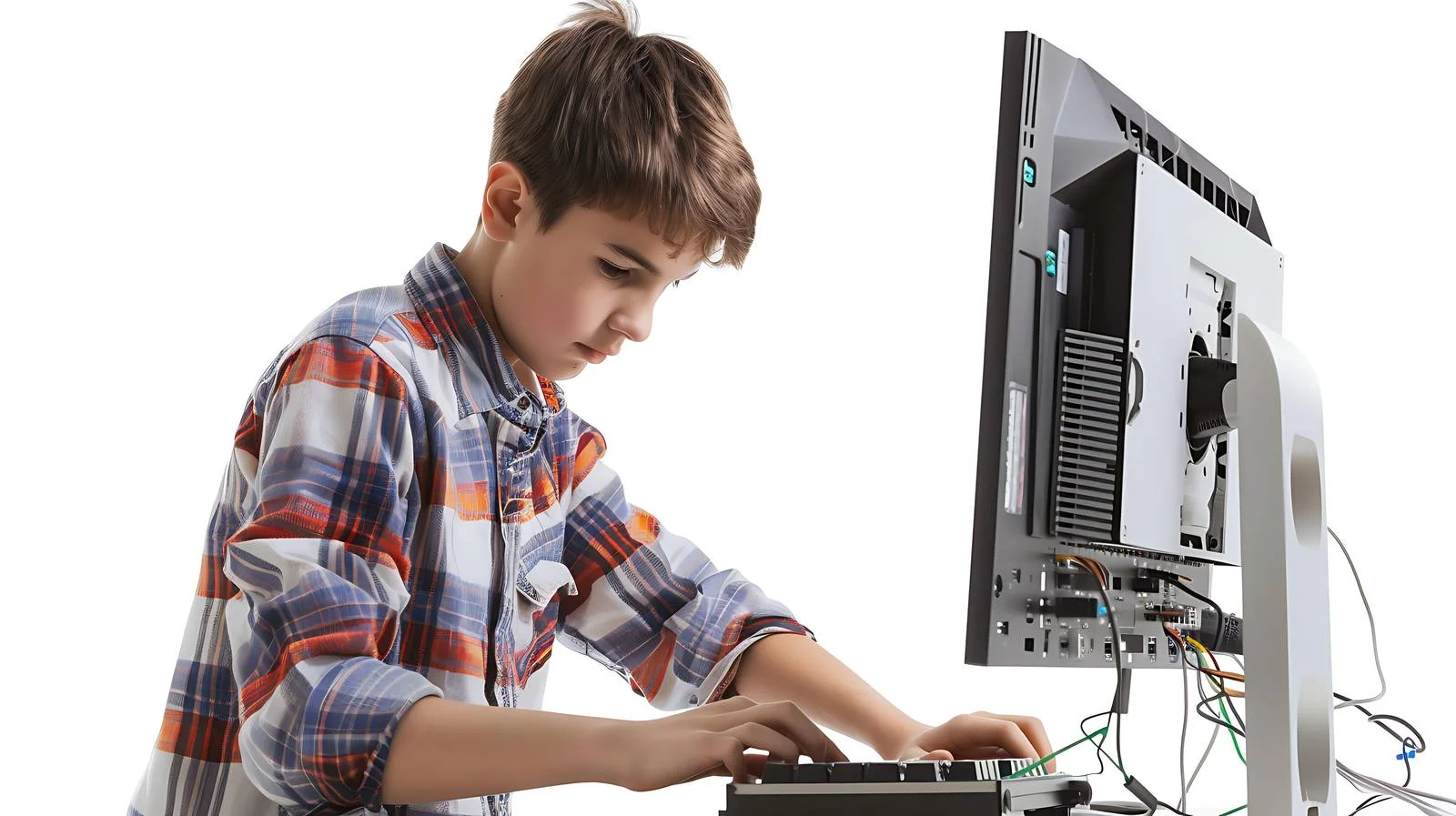 Teen Assembling Computer – free assembling image from Dotvec