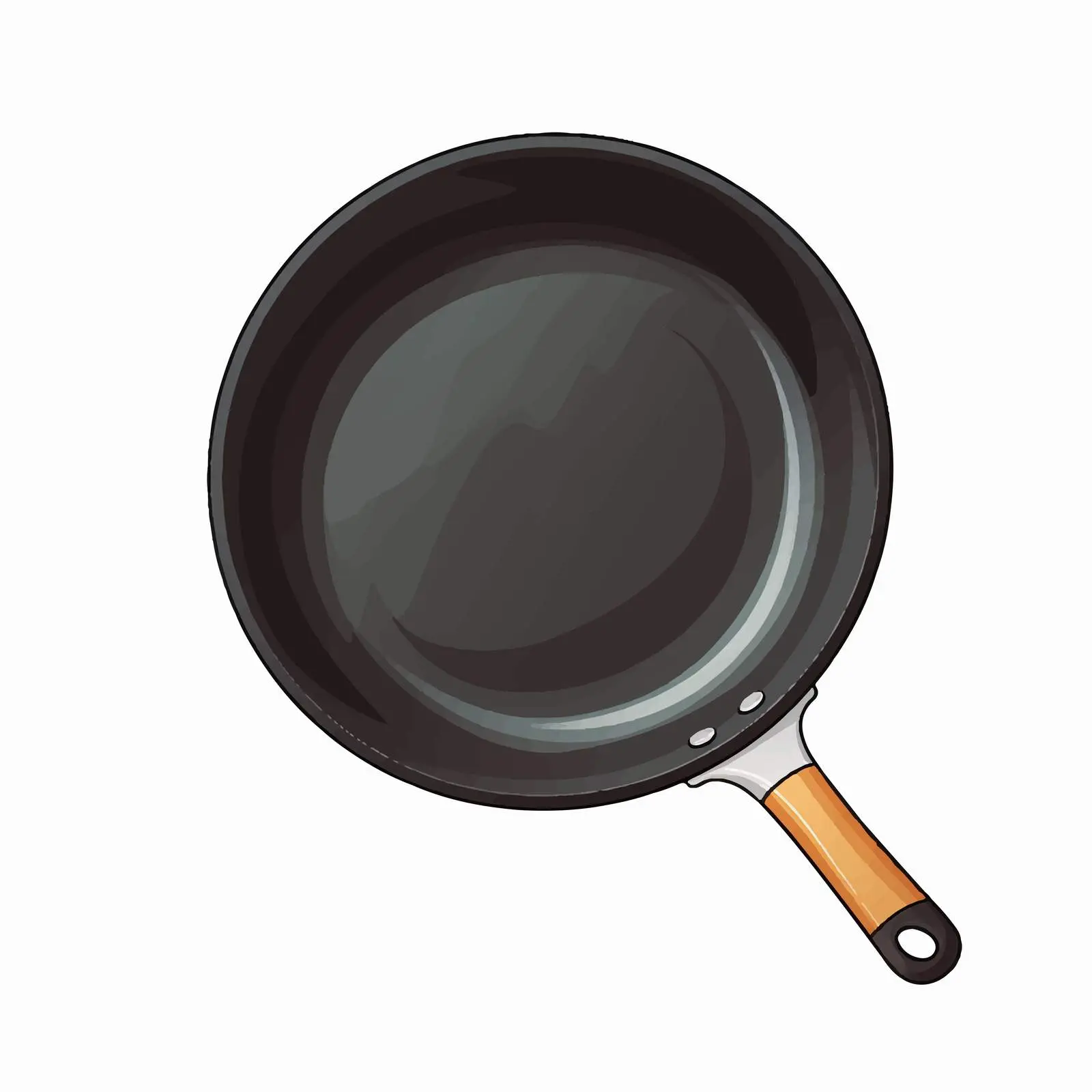 Teflon Fry Pan Vector Illustration on White Background – free tasty meals image from Dotvec