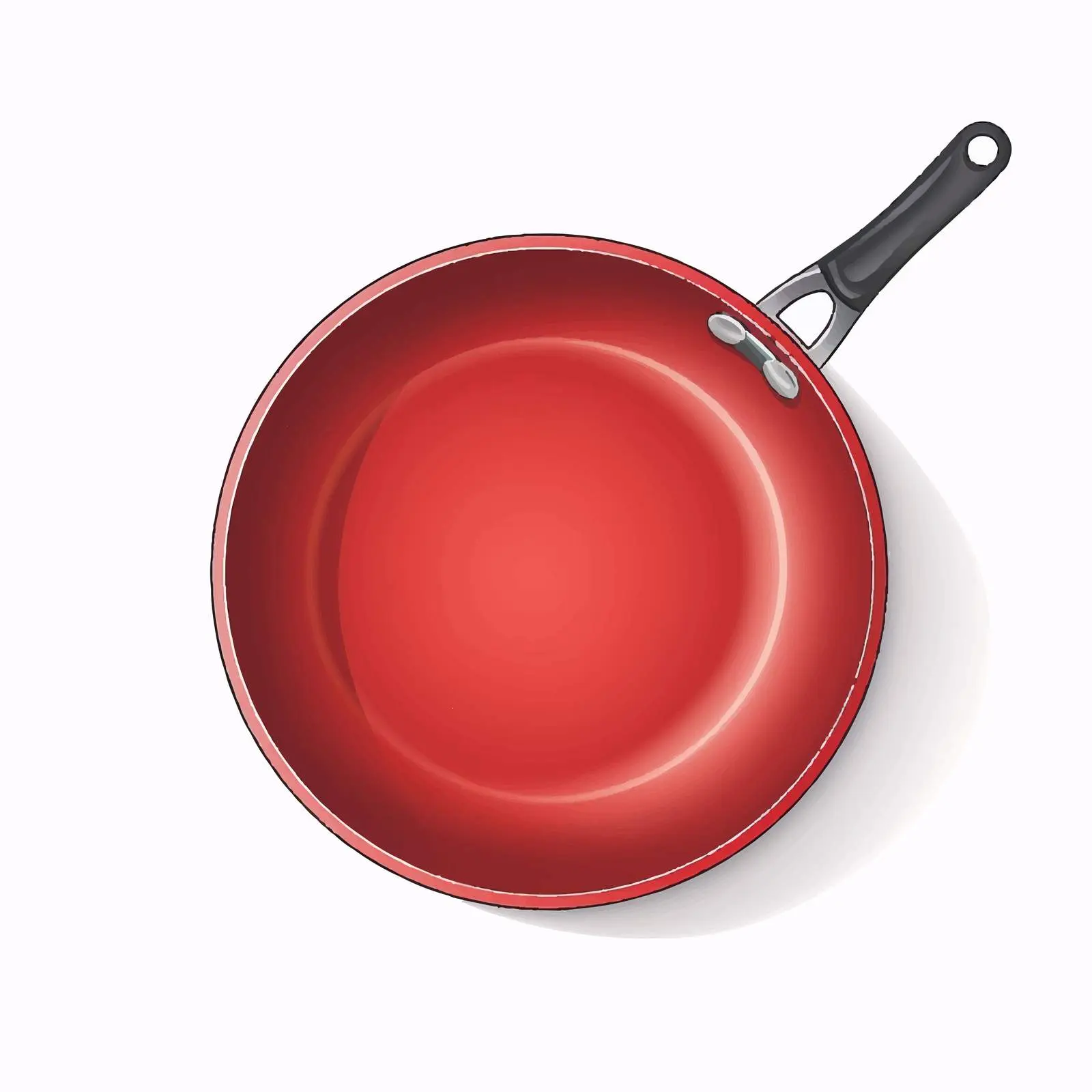 Teflon Pan Vector Illustration on White Background – free cooking essentials image from Dotvec