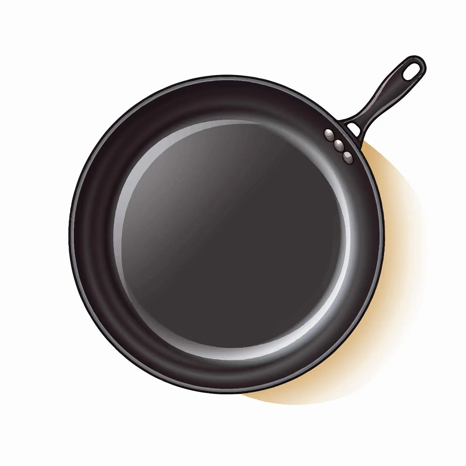 Teflon Pan Vector Illustration on White Background – free culinary tool image from Dotvec