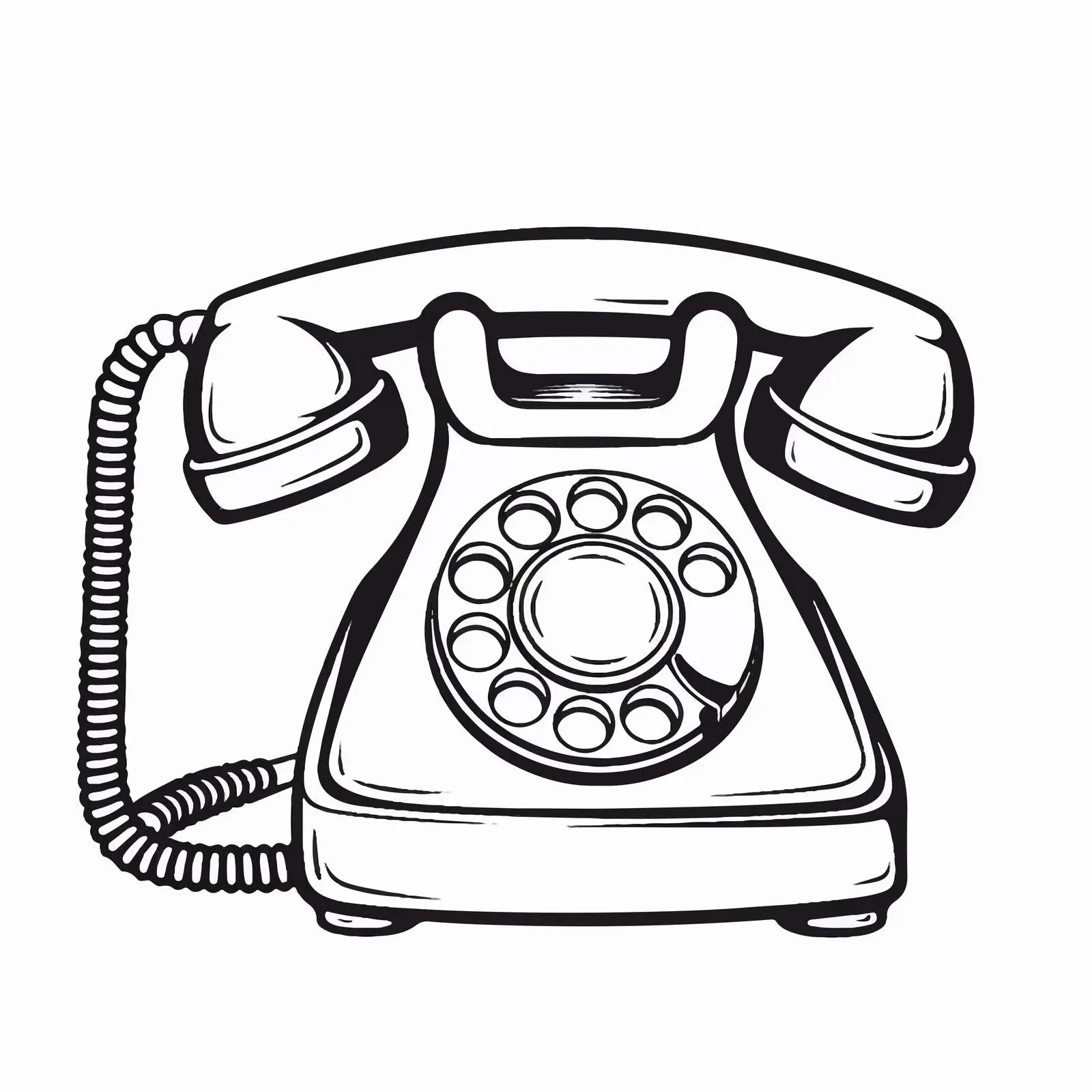 Outline Telephone Vector Illustration on White Background — free download from Dotvec