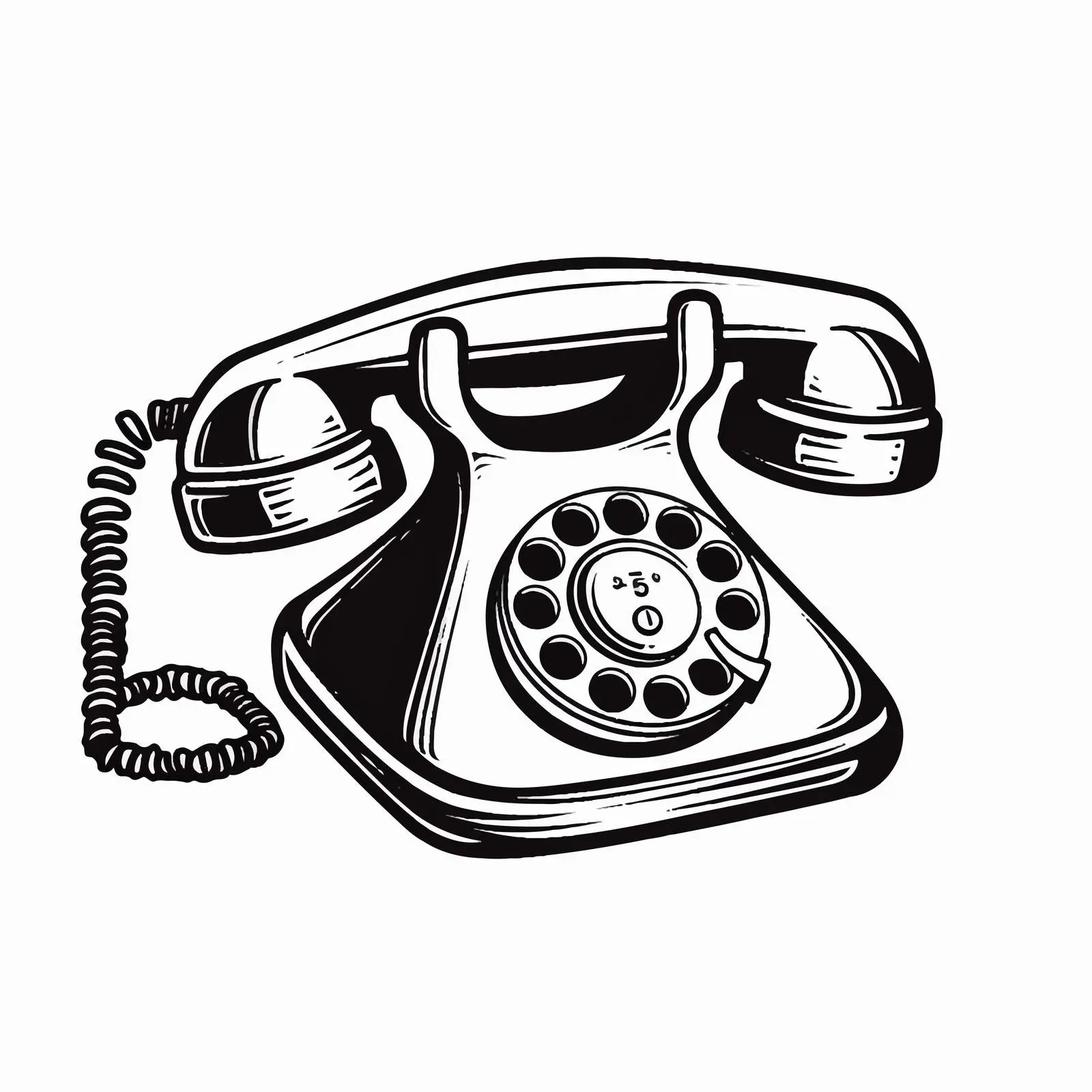 Outline Telephone Vector Illustration on White Background — free download from Dotvec