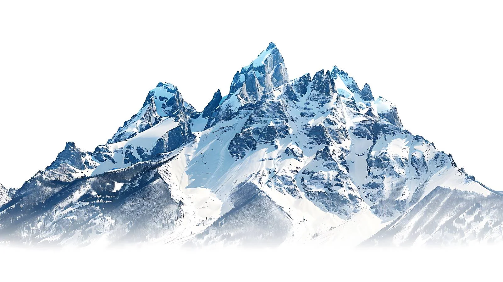 Snow-Covered Grand Teton Peaks Captured Closely — free download from Dotvec