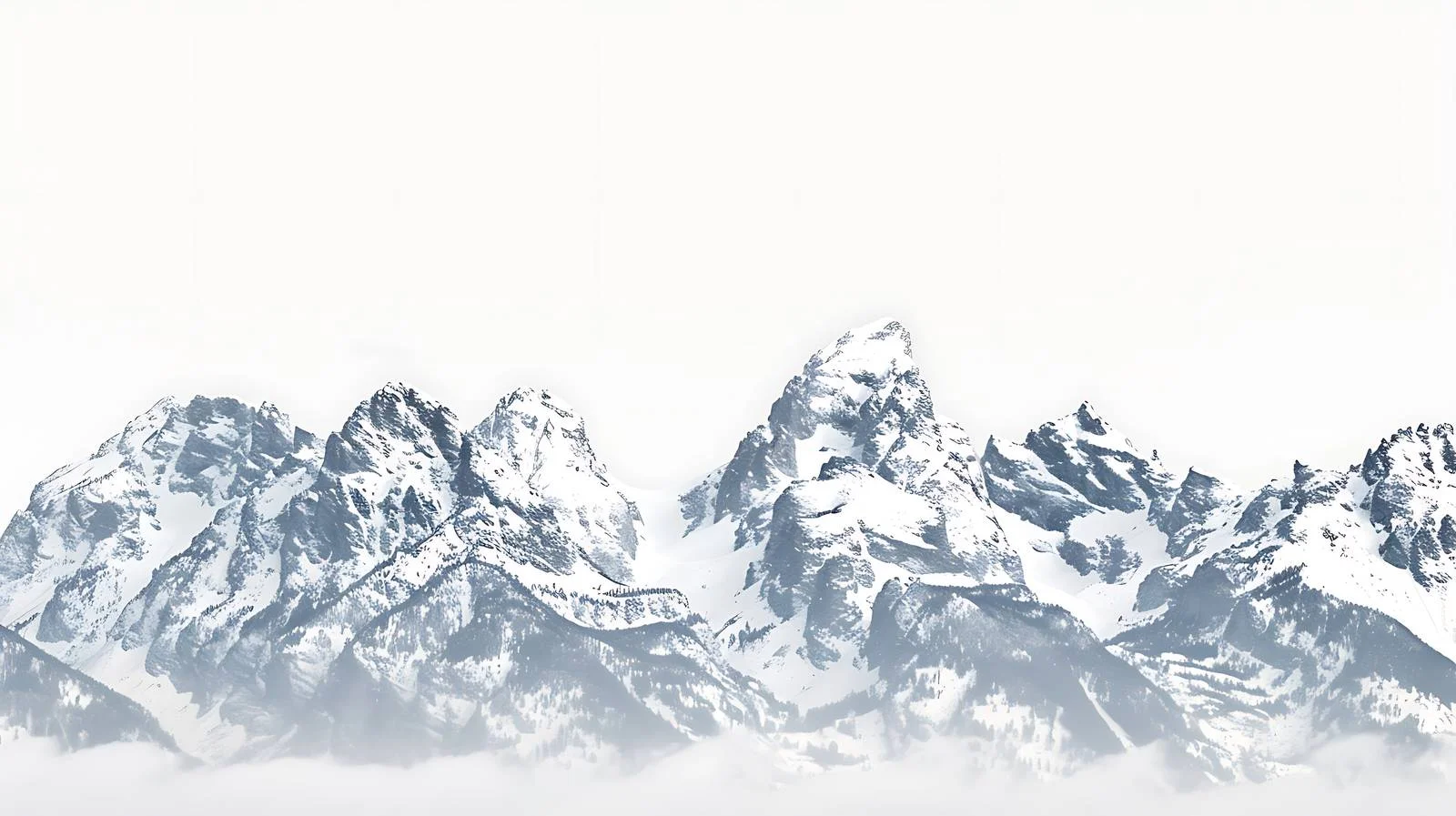 Grand Teton Peaks Snowy Telephoto View — free download from Dotvec