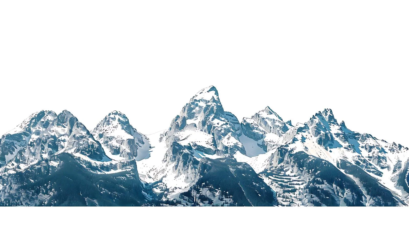 Snowy Grand Teton Peaks Close-Up View — free download from Dotvec
