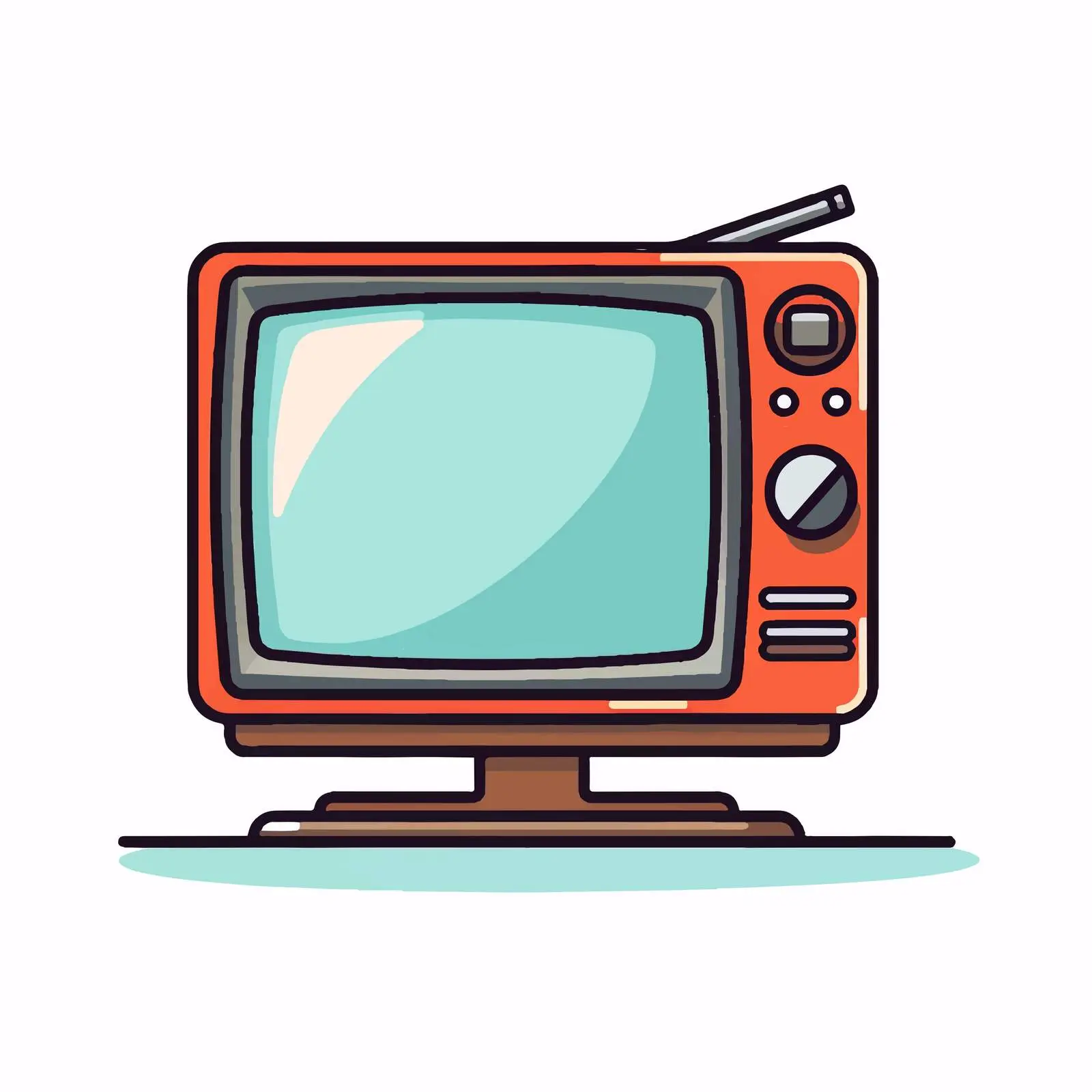 Cartoon Television Line Art Vector Illustration — free download from Dotvec