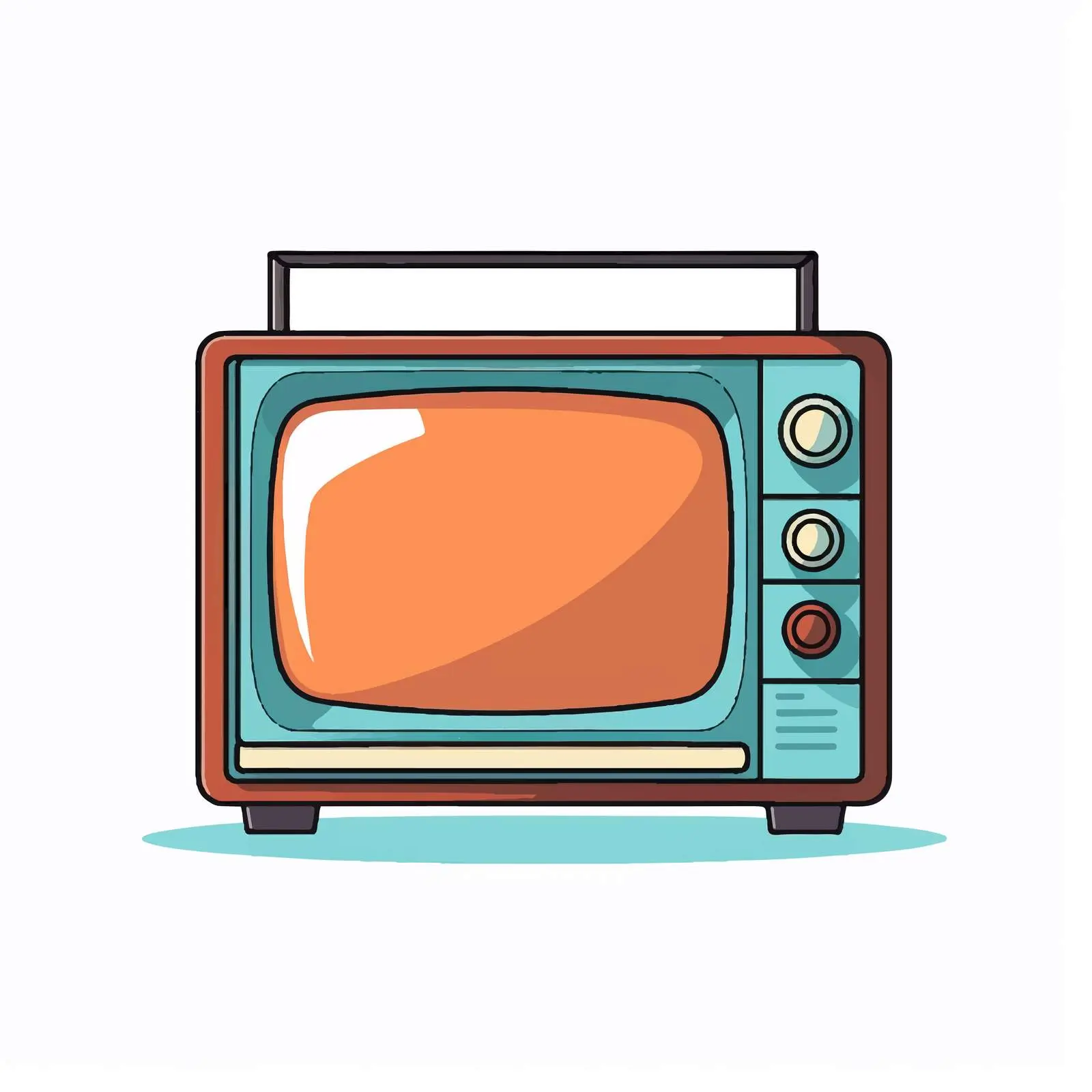 Television Line Vector Illustration on White Background – free isolate design image from Dotvec