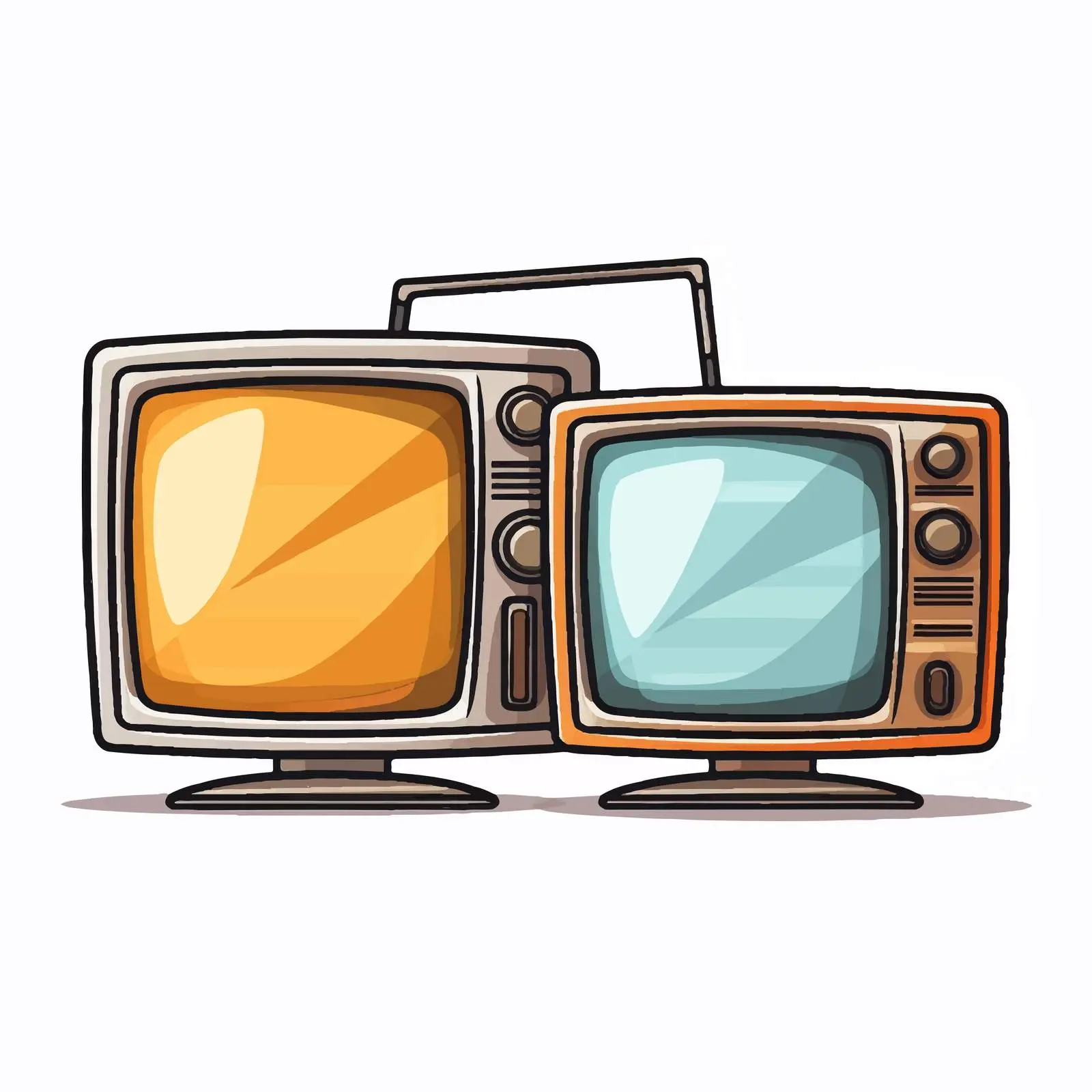 Vector Illustration of Television on White Background – free broadcast image from Dotvec