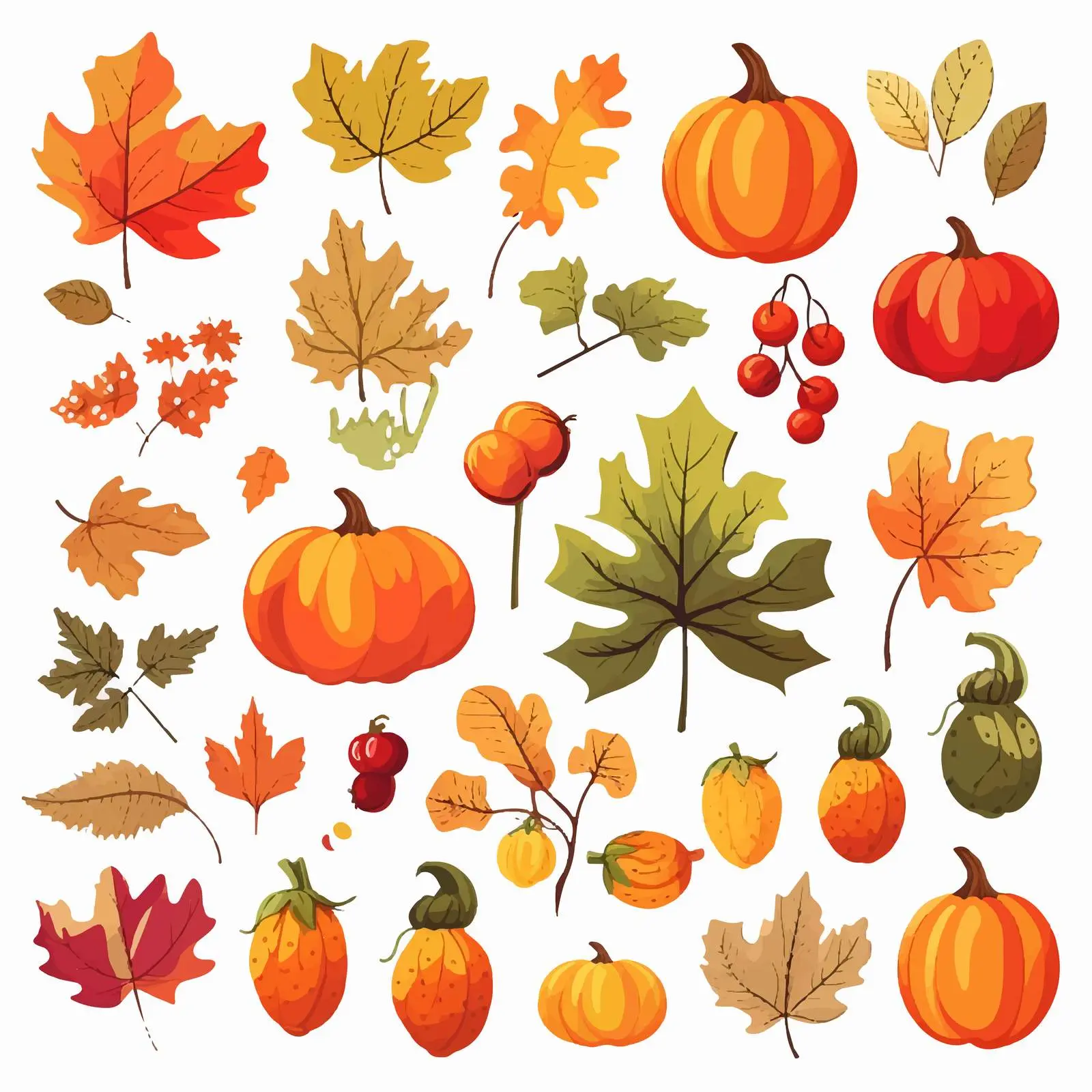 Bright Autumn Stickers Set in Various Forms — free download from Dotvec