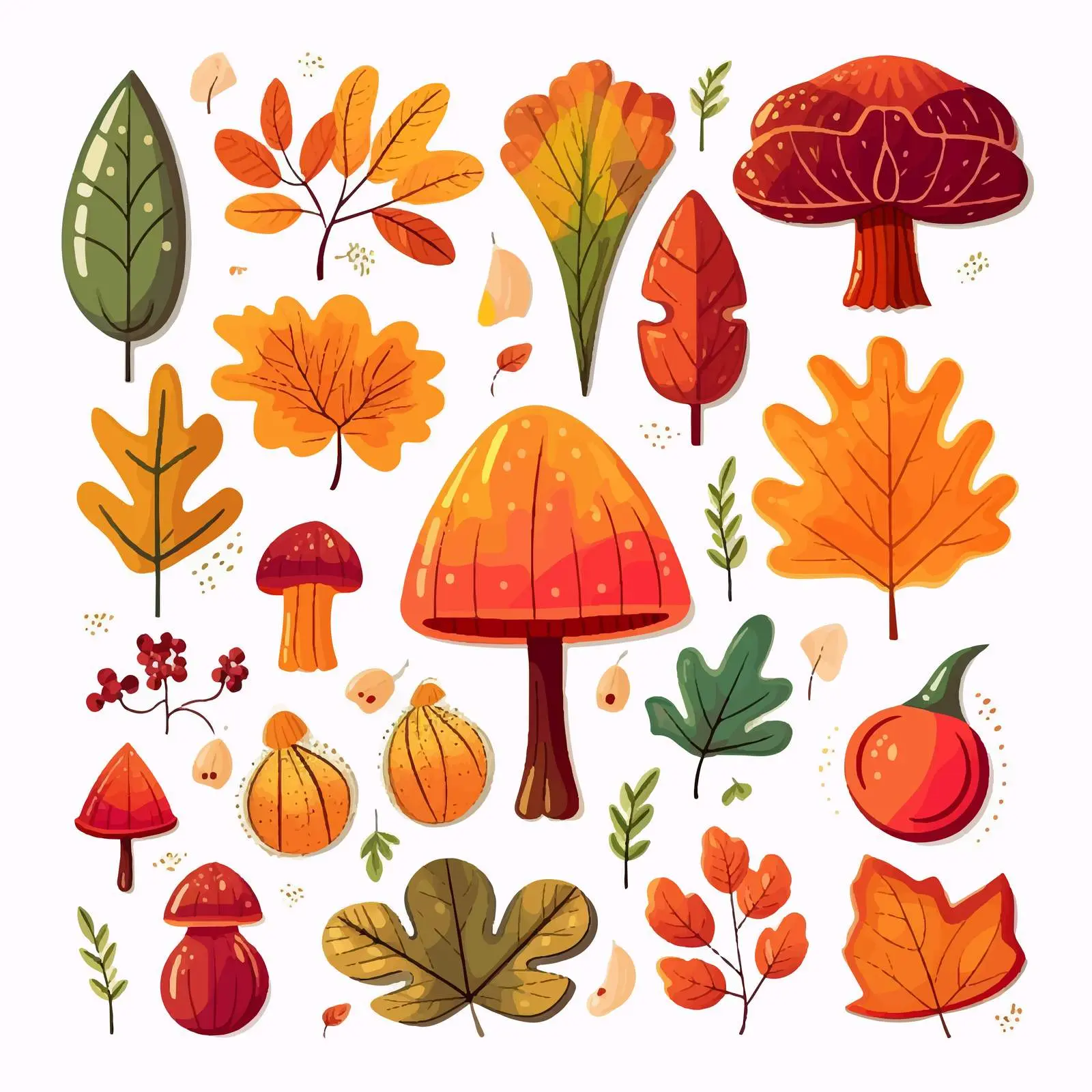 Bright Autumn Sticker Vector Set — free download from Dotvec