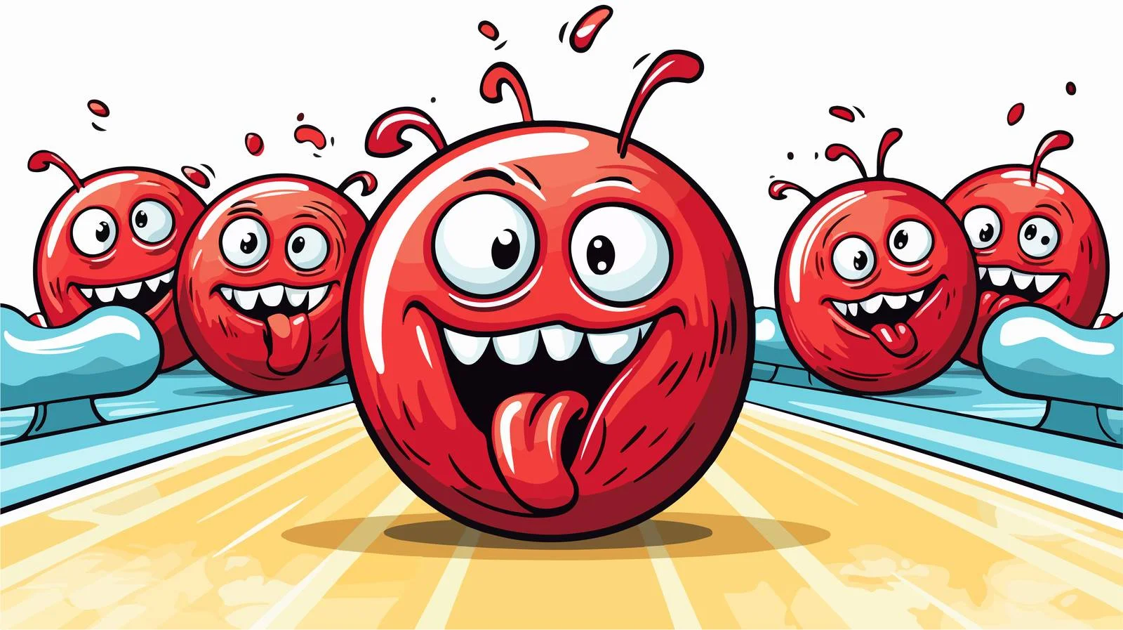 Ten Pin Bowling Cartoon Vector Illustration — free download from Dotvec