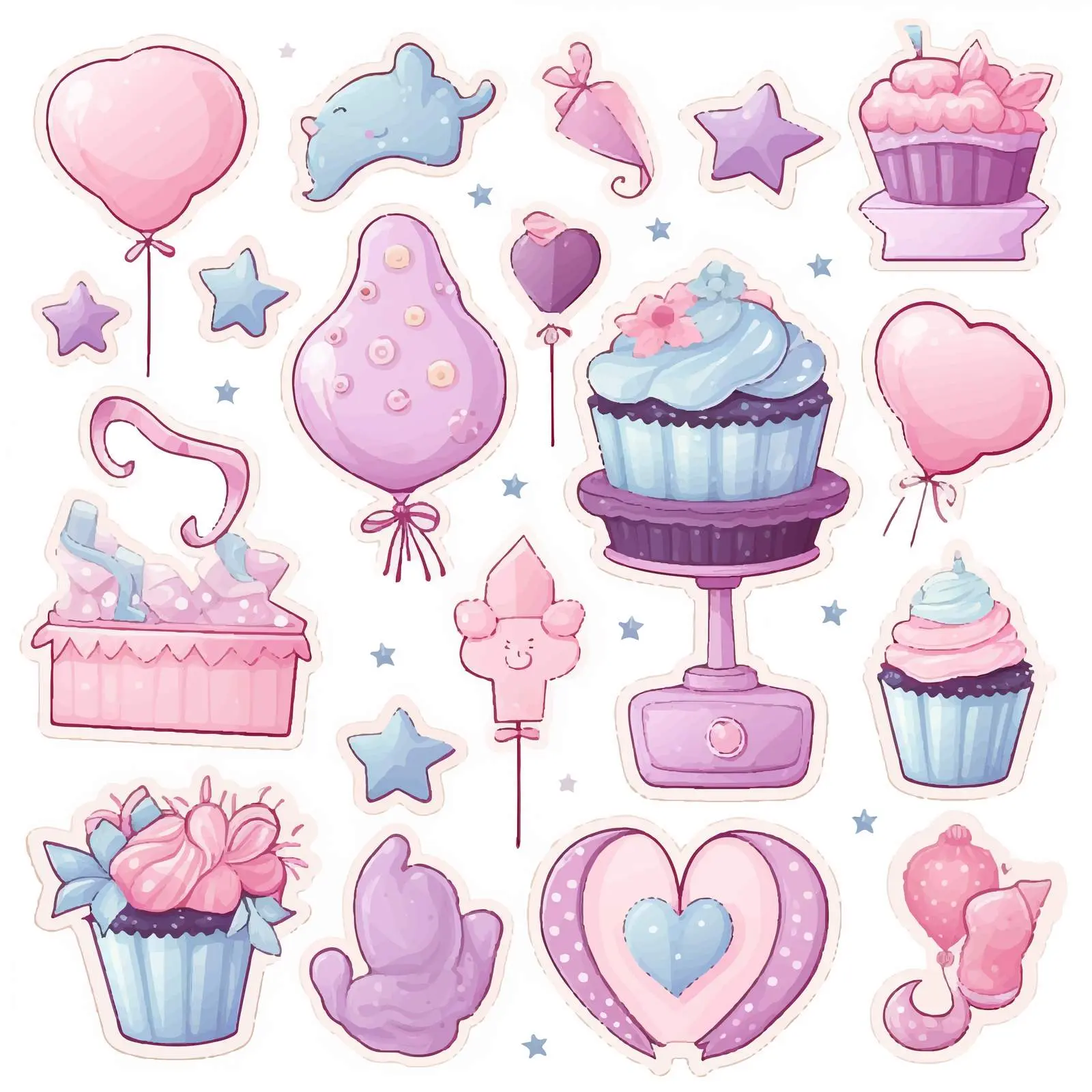 Tender Baby Bakery Birthday Stickers Set – free birthday theme image from Dotvec