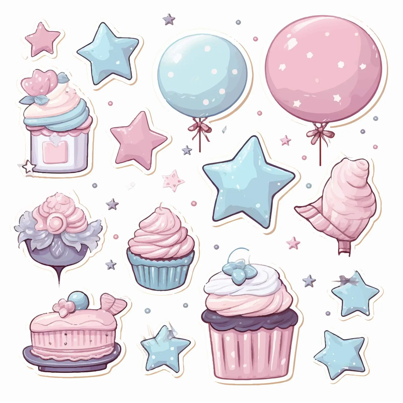 Cute Baby Stickers for Bakery and Birthdays – free creative label image from Dotvec
