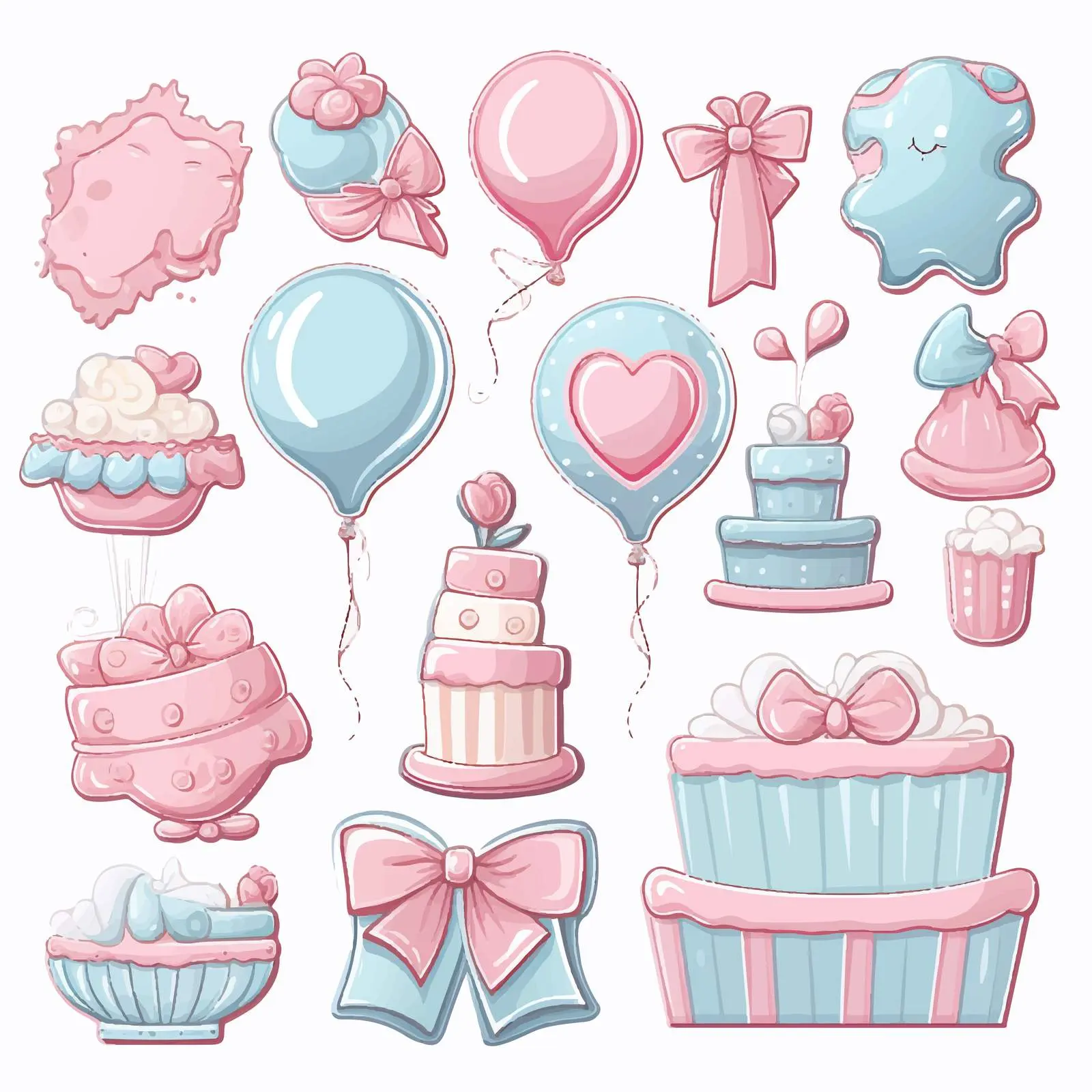 Baby Stickers Set for Bakery Birthday Decorations – free fun decor image from Dotvec