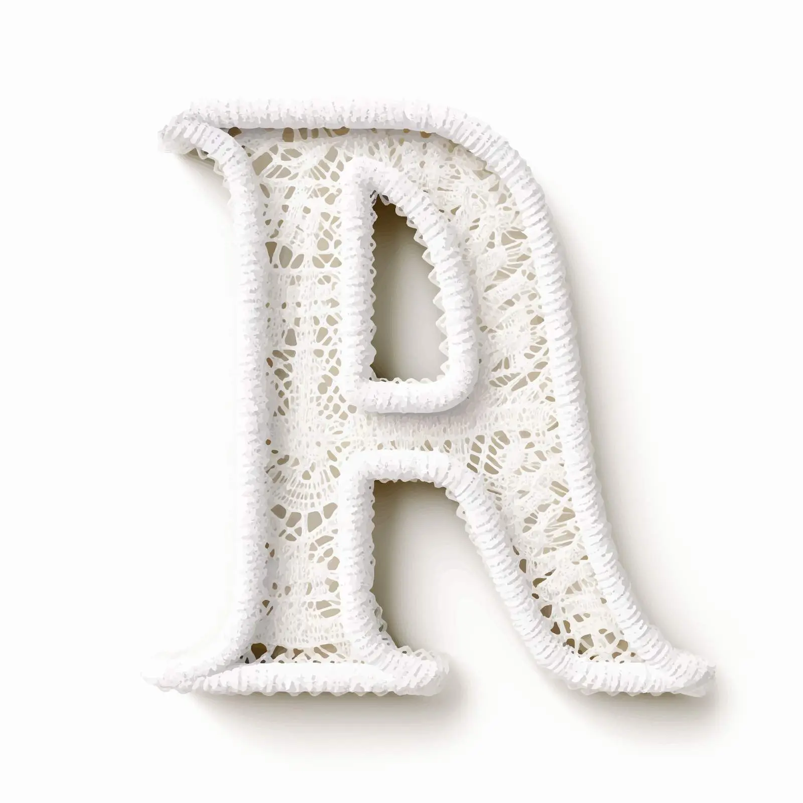 Tender Knitted Latin Alphabet White Lace Vector — free download from Dotvec