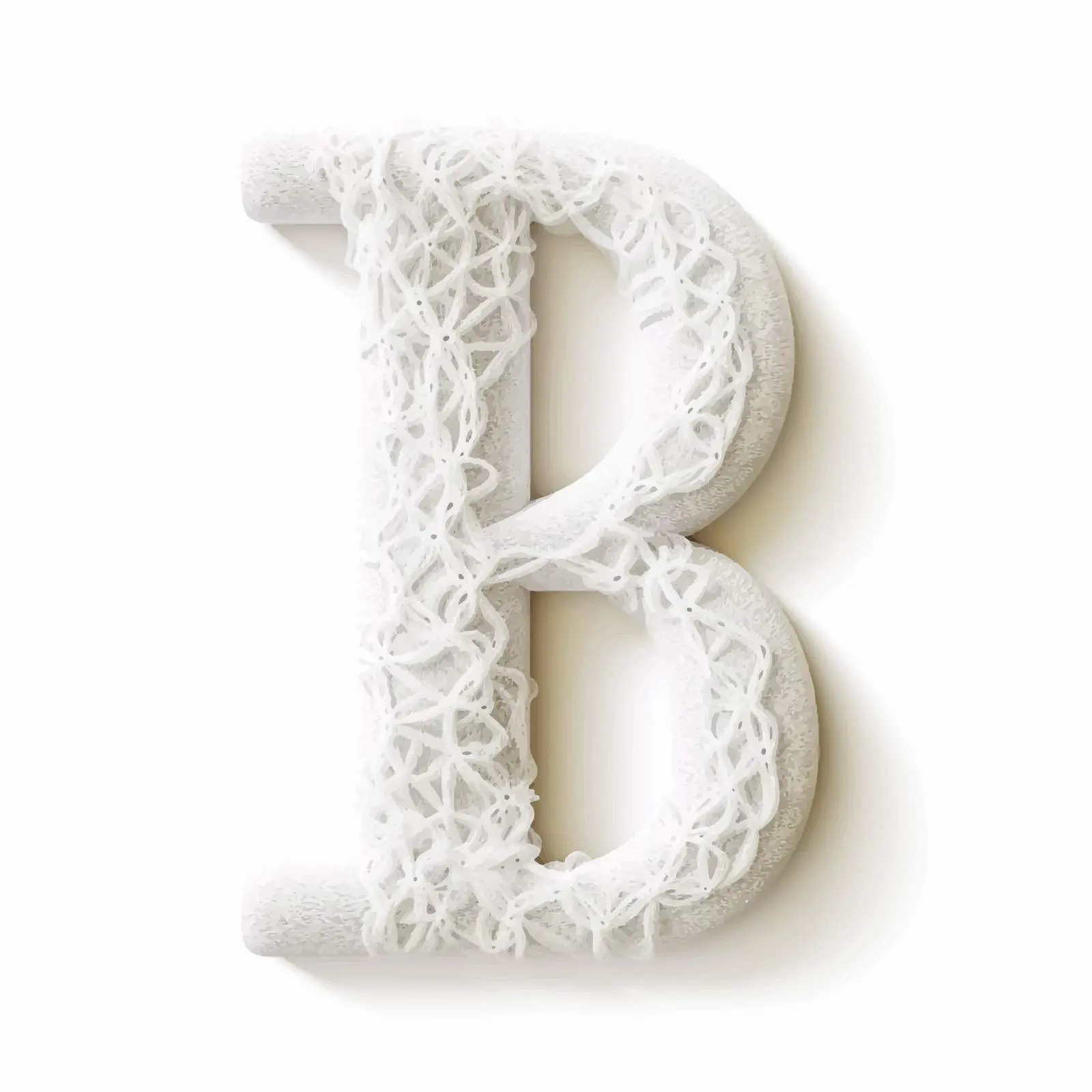 Tender Knitted Latin Alphabet White Lace Cartoon Vector – free charming design image from Dotvec