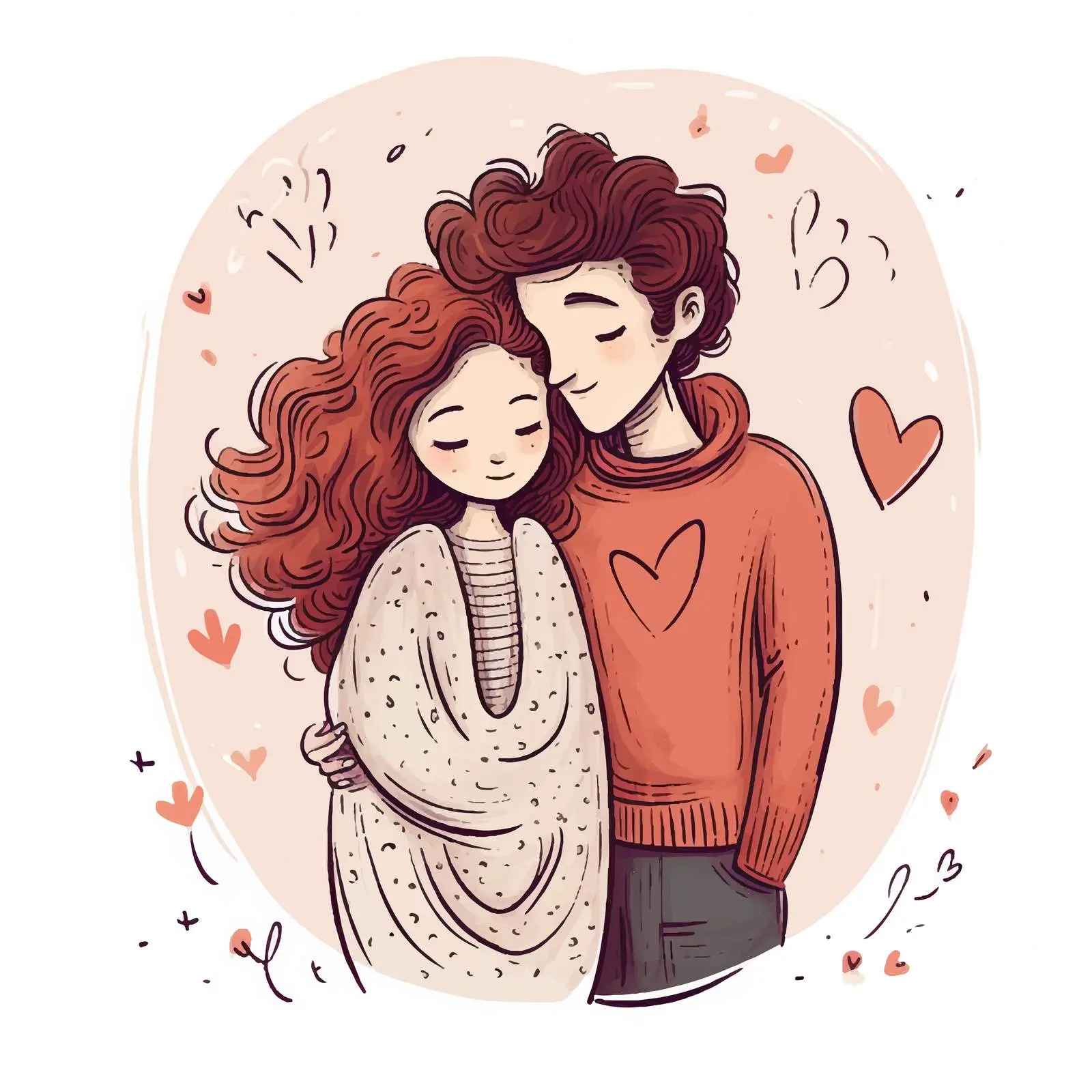 Tender Hug Vector Illustration of Lovers – free love icon image from Dotvec