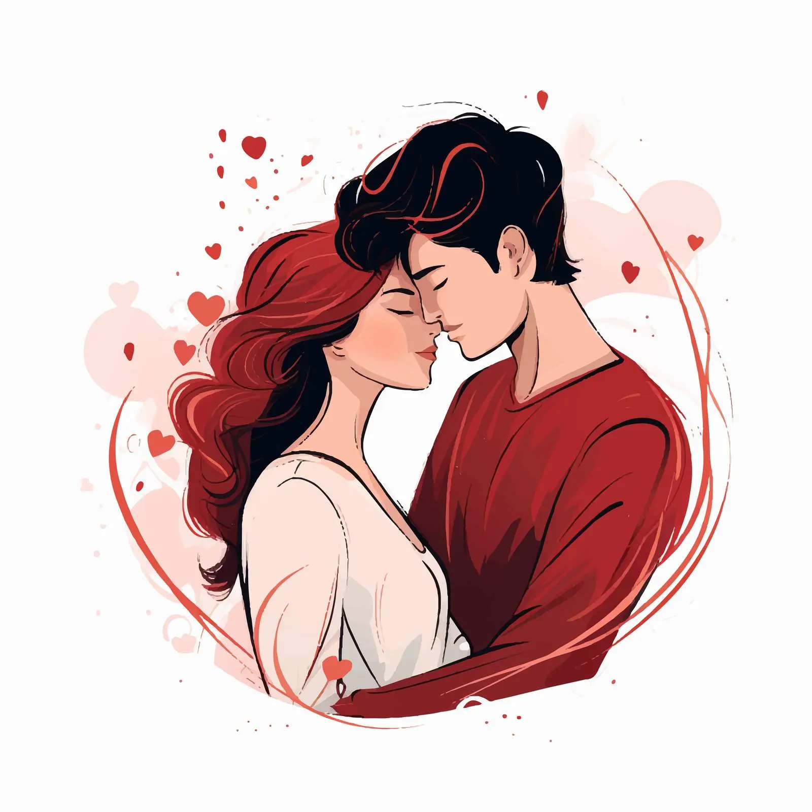 Tender Couple Hug Vector Illustration – free couples in love image from Dotvec