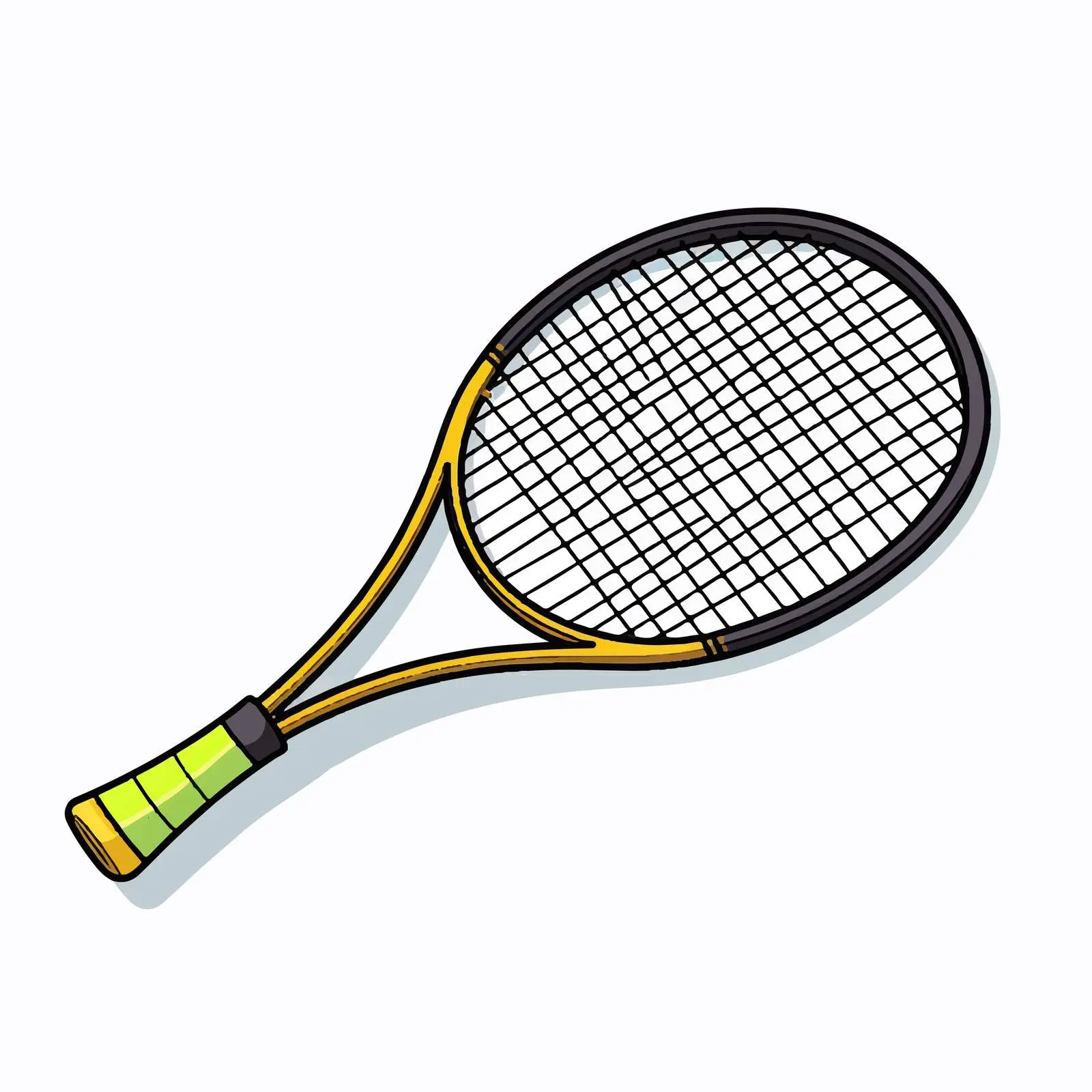 Cartoon Vector Tennis Racket Line Illustration — free download from Dotvec