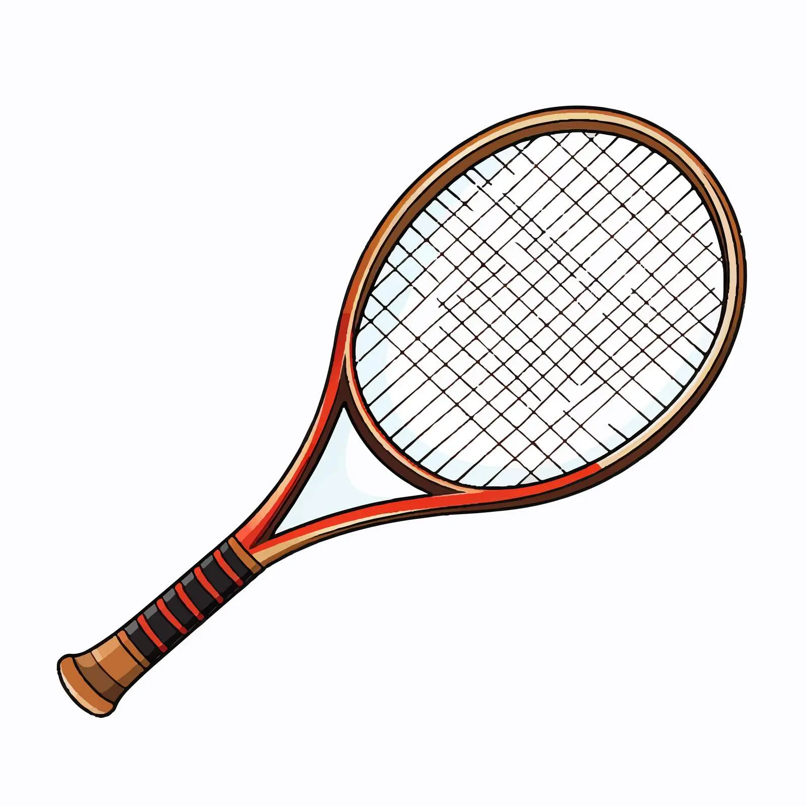 Cartoon Tennis Racket Line Vector Illustration — free download from Dotvec