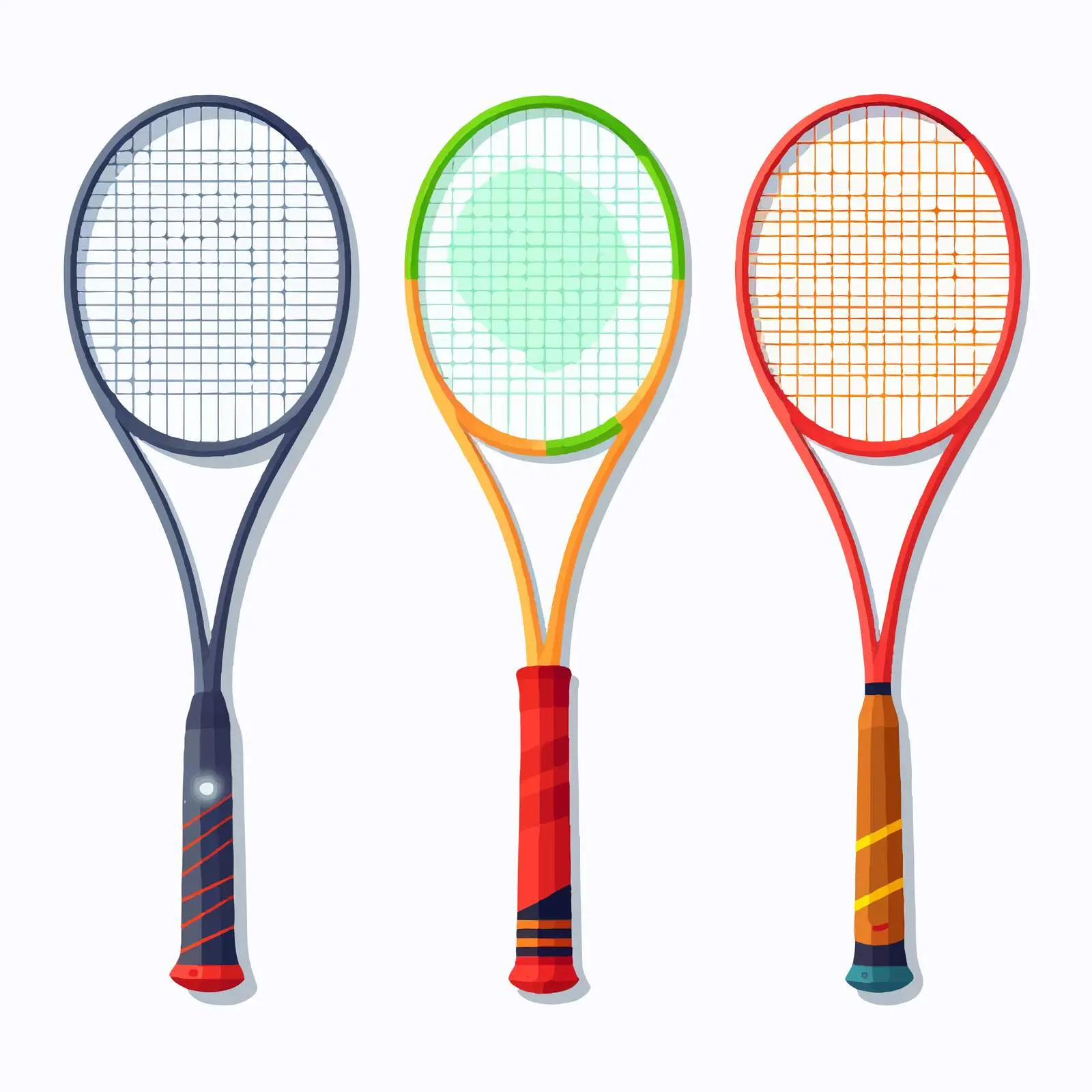 Tennis Rackets and Badminton Shuttlecock Vectors — free download from Dotvec