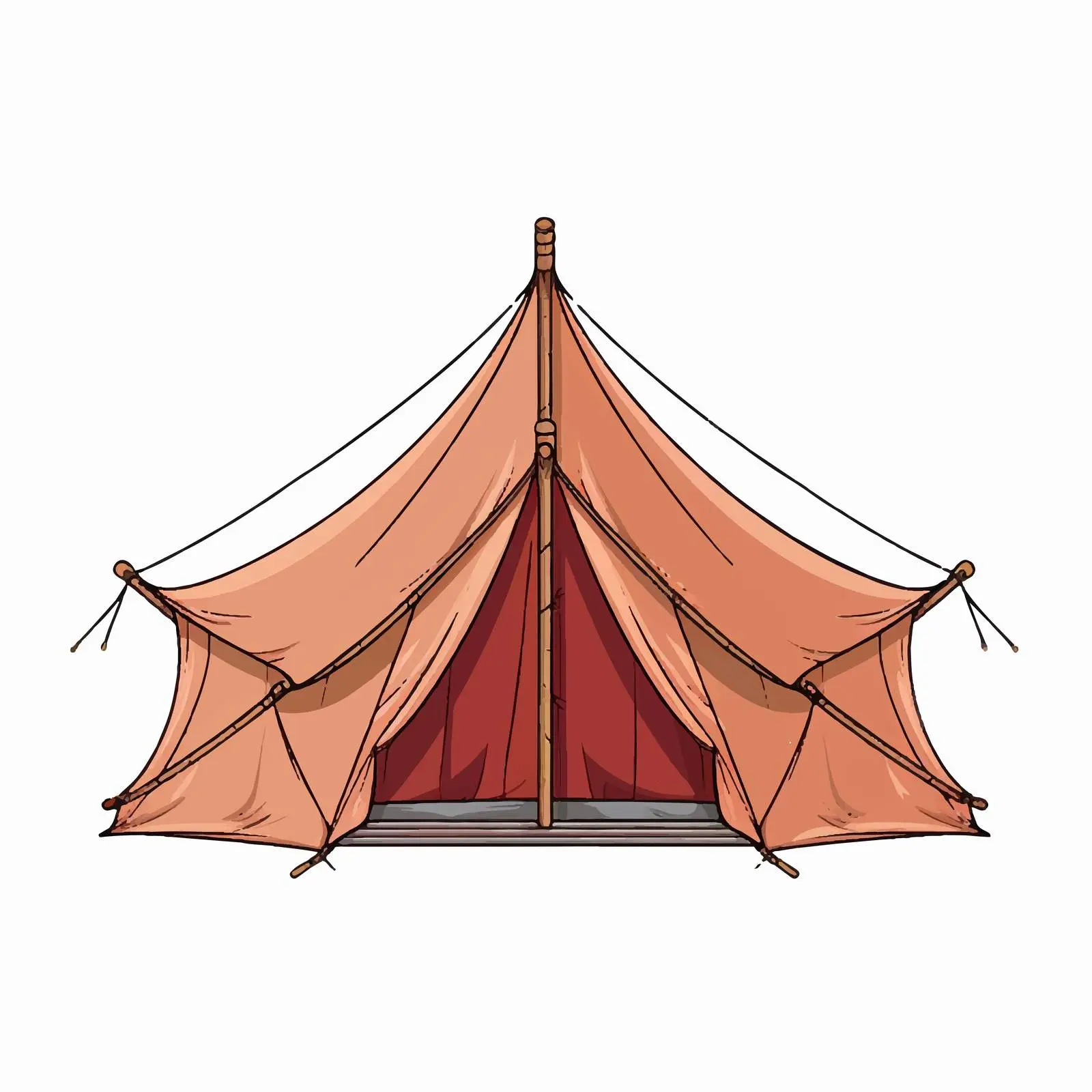 Cartoon Tent Line Vector Illustration — free download from Dotvec