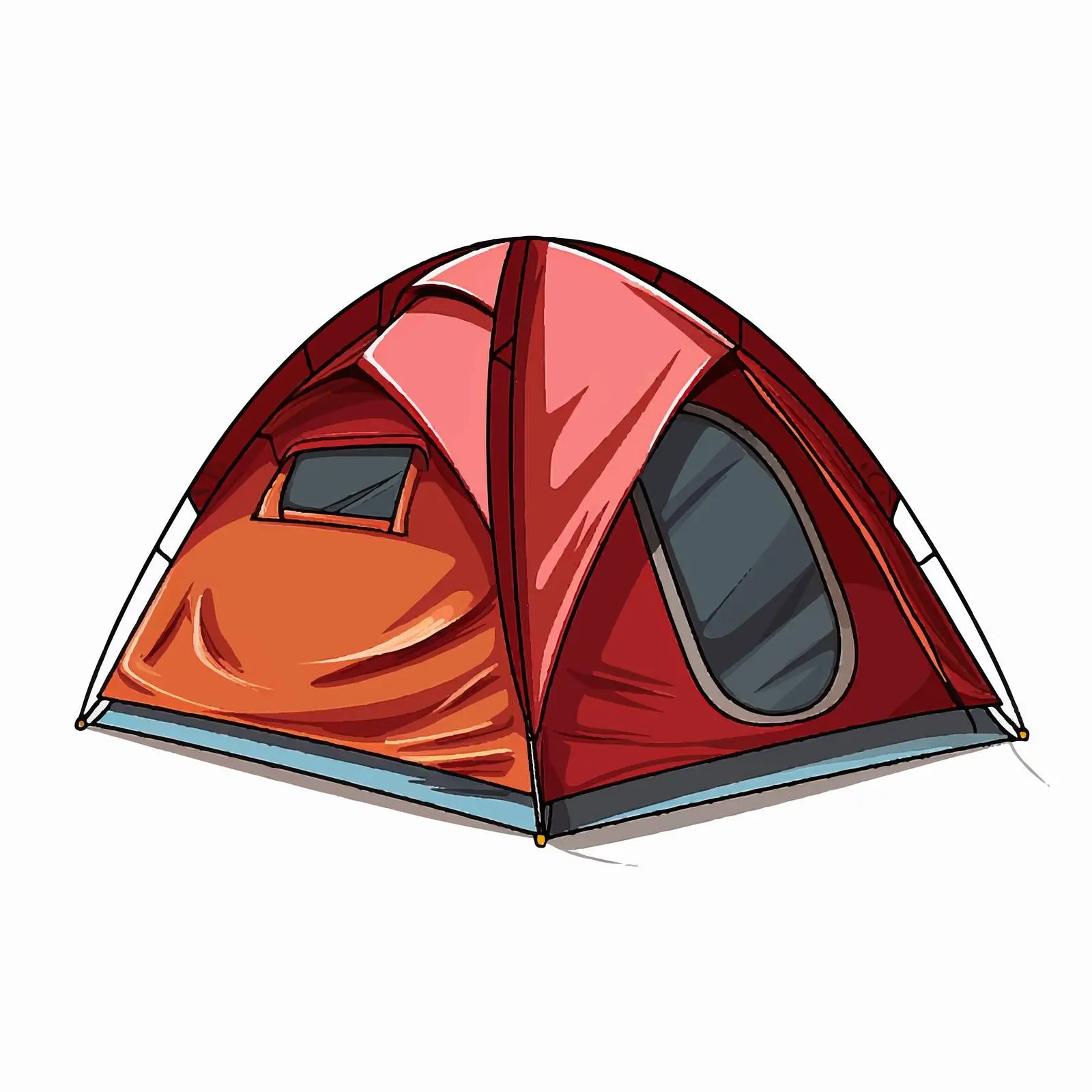 Cartoon Tent Vector Line Illustration — free download from Dotvec