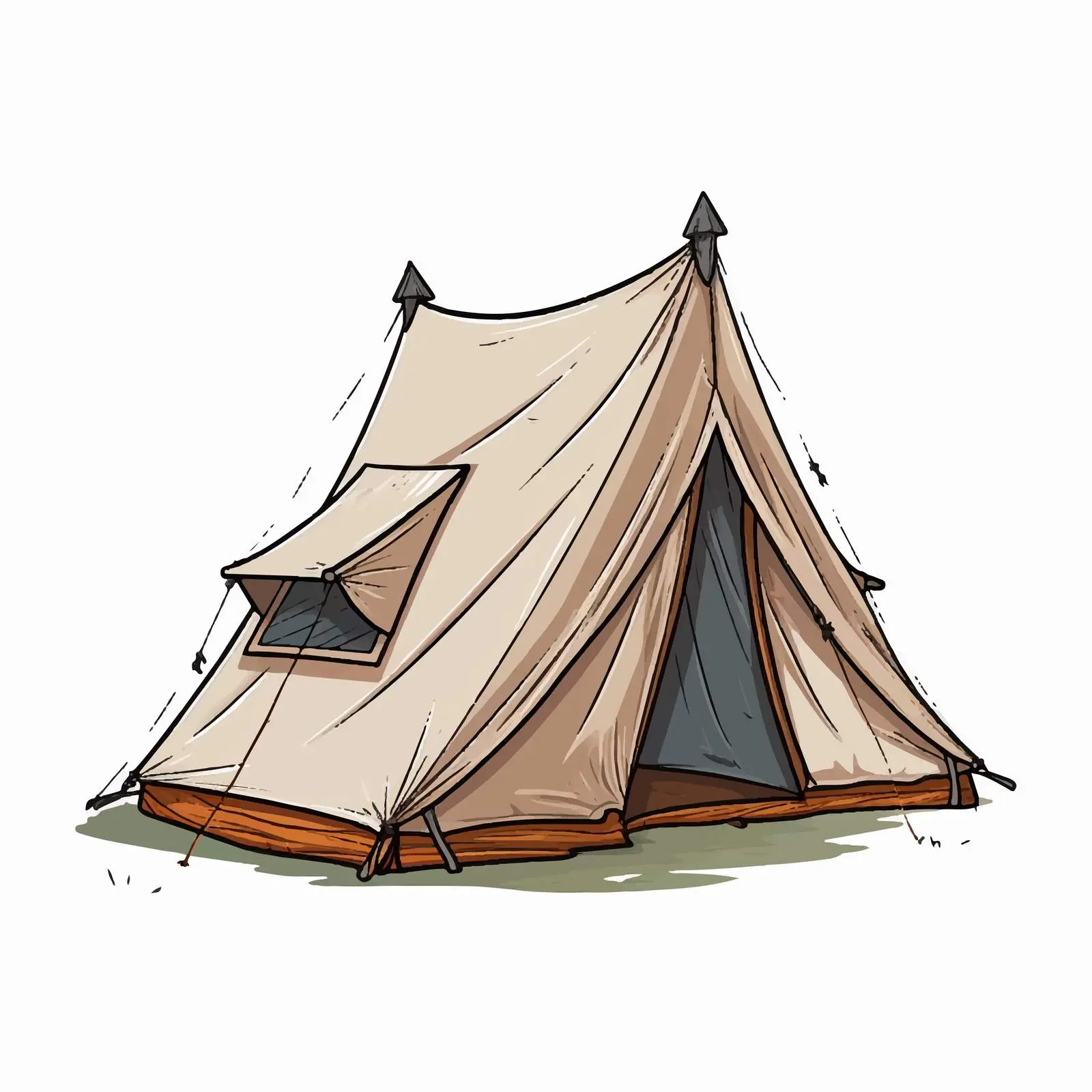 Cartoon Tent Line Vector Illustration Design — free download from Dotvec