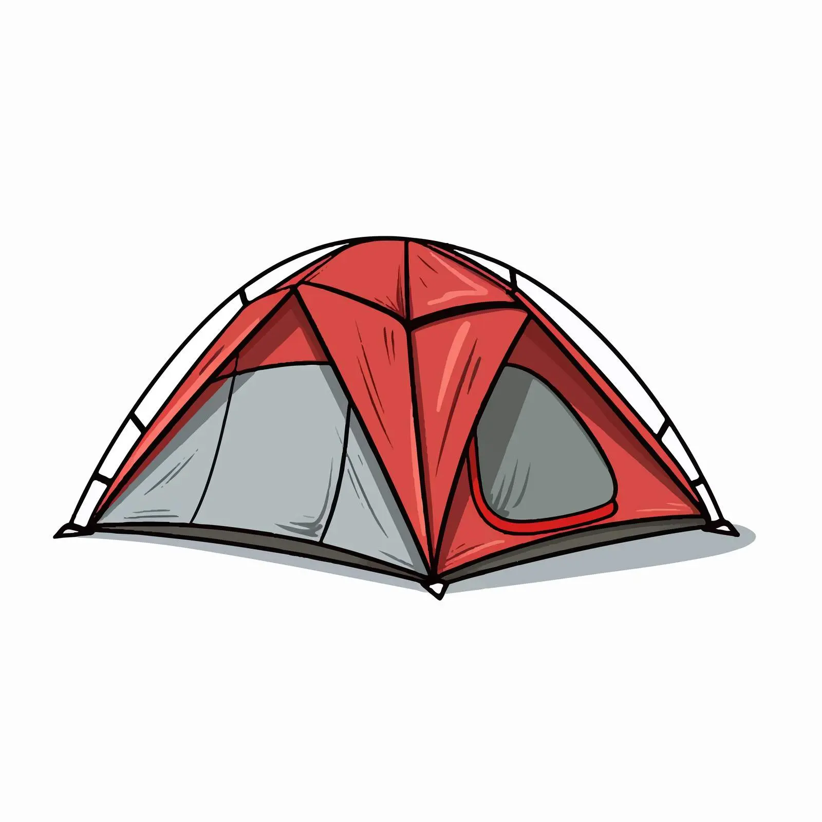 Cartoon Tent Line Vector Illustration — free download from Dotvec