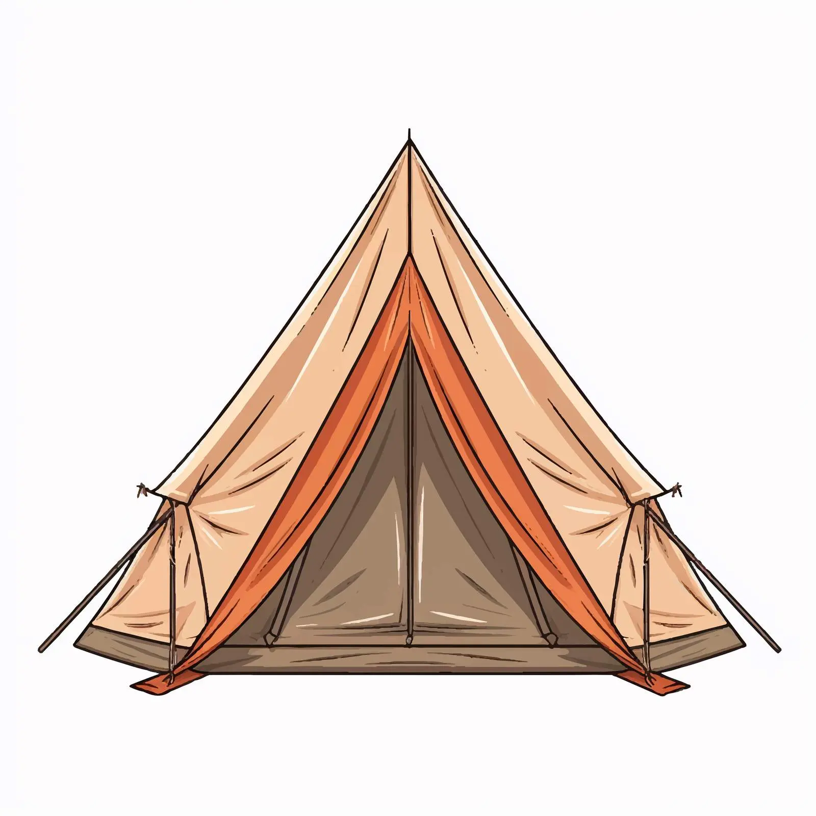 Line Art Tent Vector Illustration on White Background — free download from Dotvec