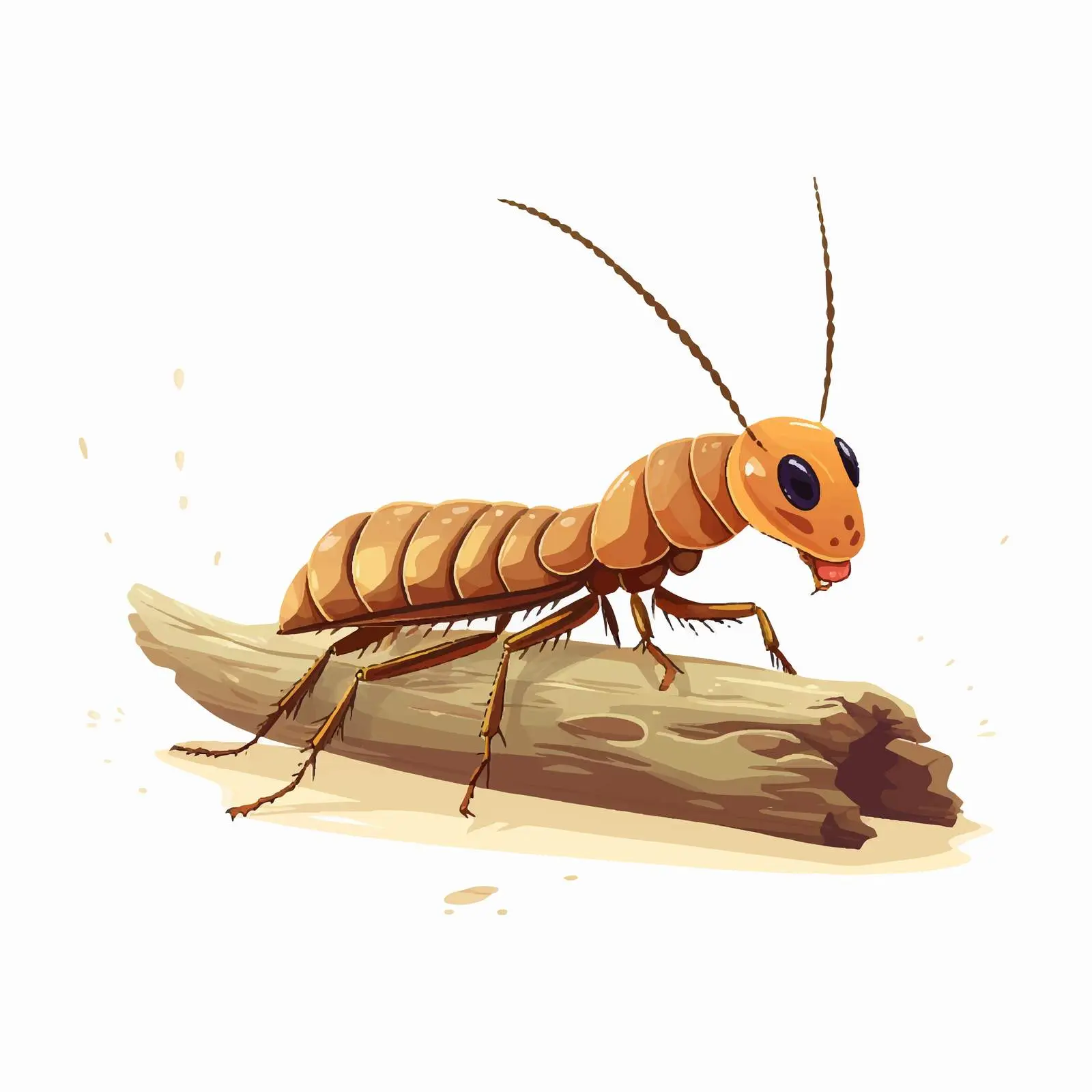 Cartoon Termite Vector Illustration Isolated – free bug image from Dotvec