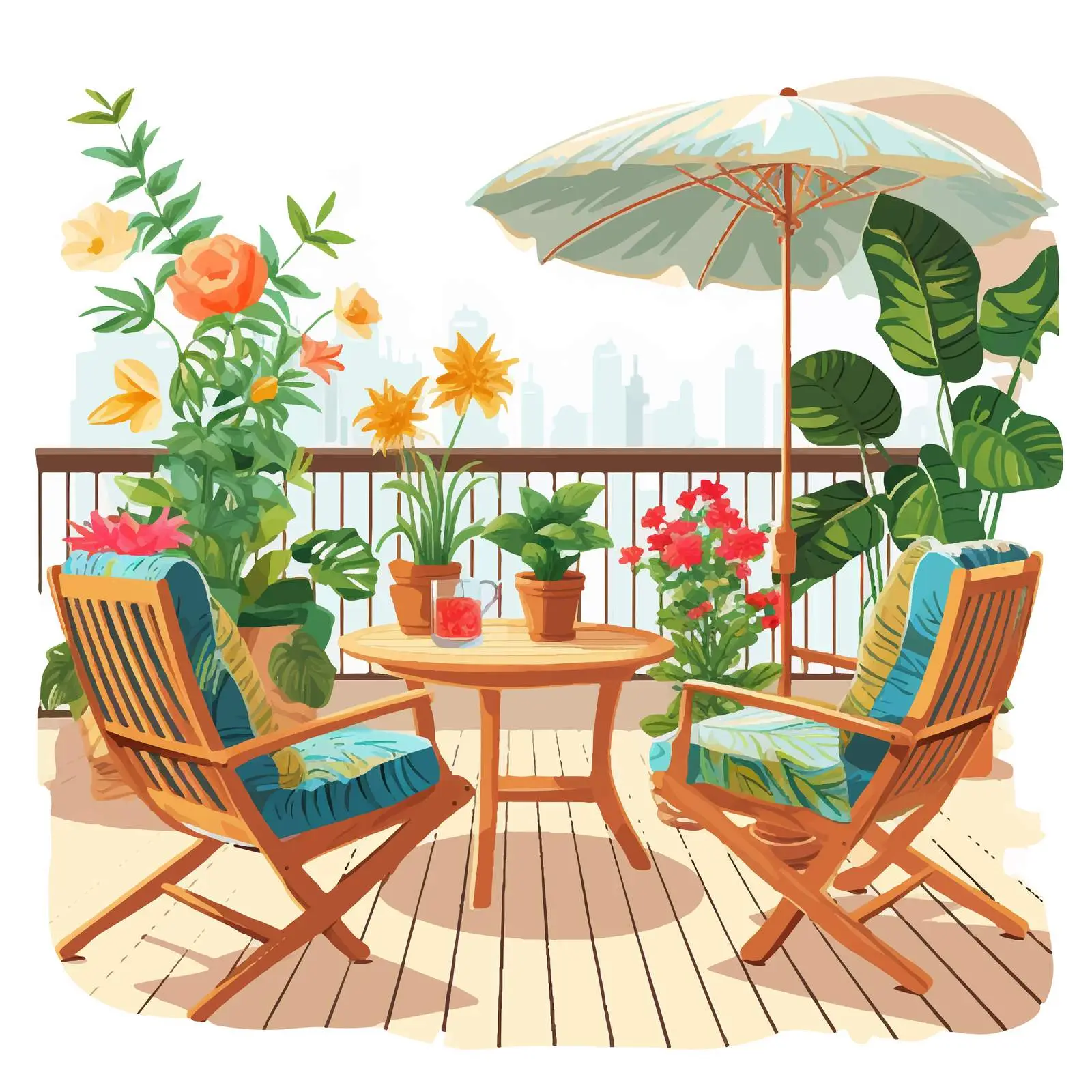 Modern Balcony Garden with Plants and Furniture — free download from Dotvec