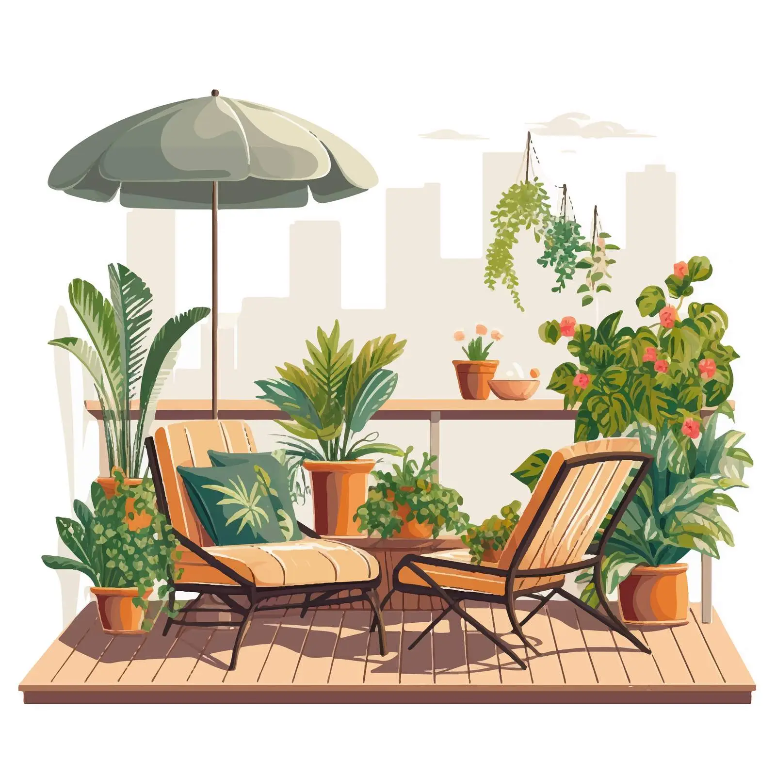 Modern Terrace and Balcony Garden Design — free download from Dotvec