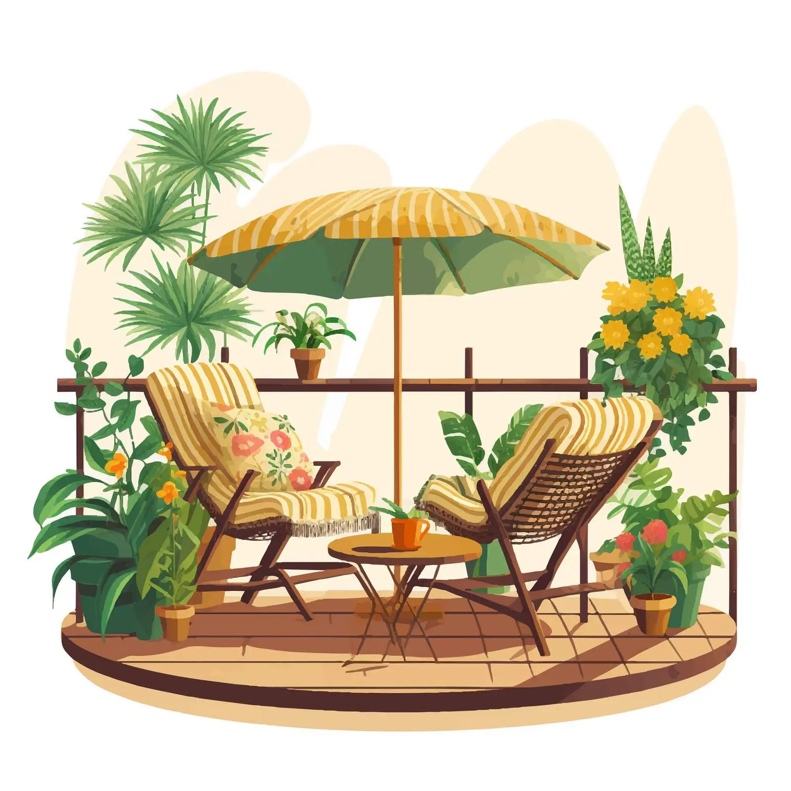 Modern Terrace and Balcony Garden with Furniture — free download from Dotvec