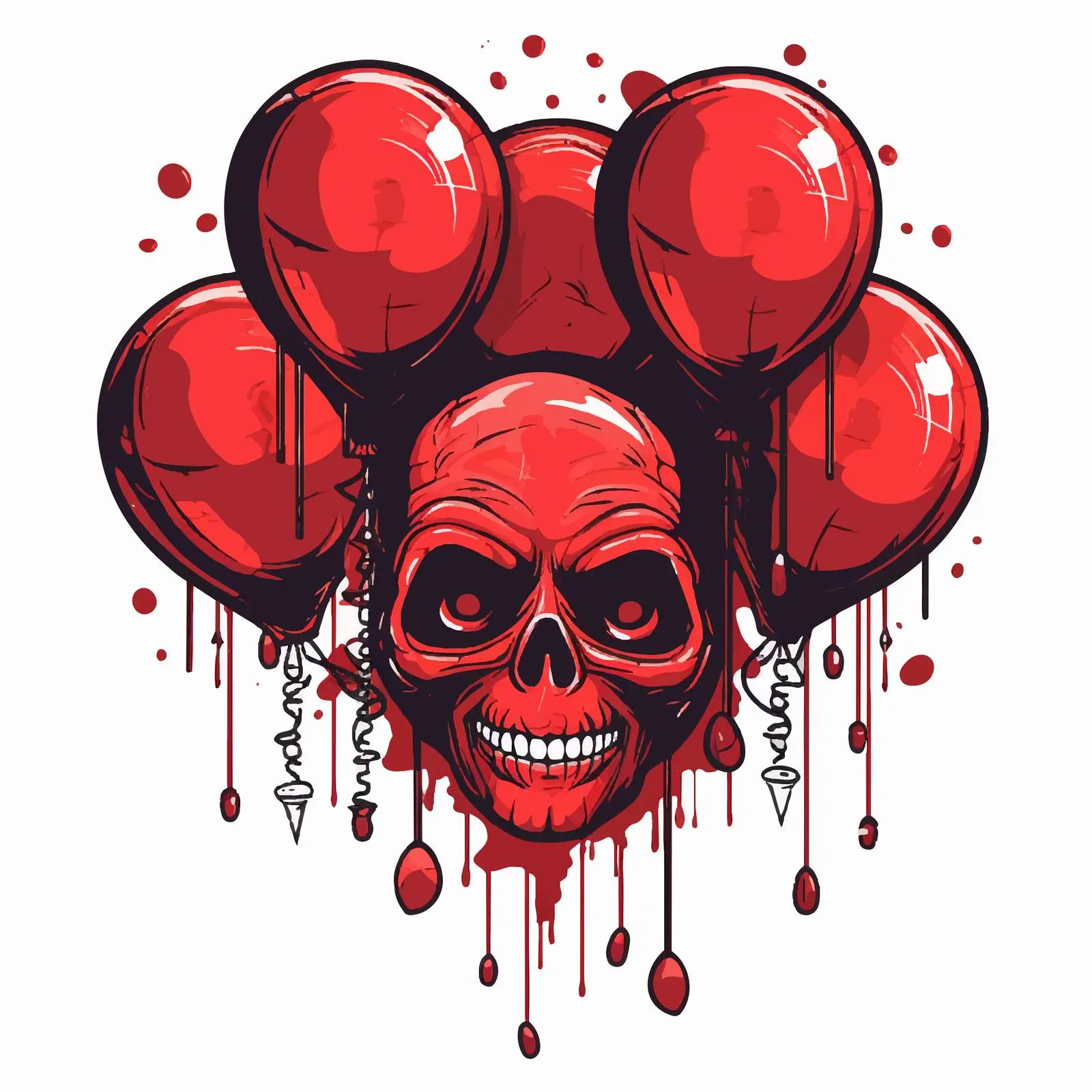 Terror Time Logo with Red Balloons Vector — free download from Dotvec
