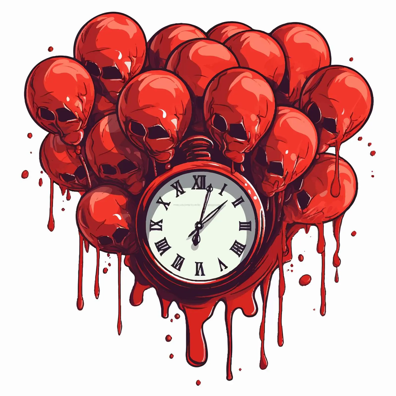 Terror Time Logo with Red Balloons Illustration — free download from Dotvec