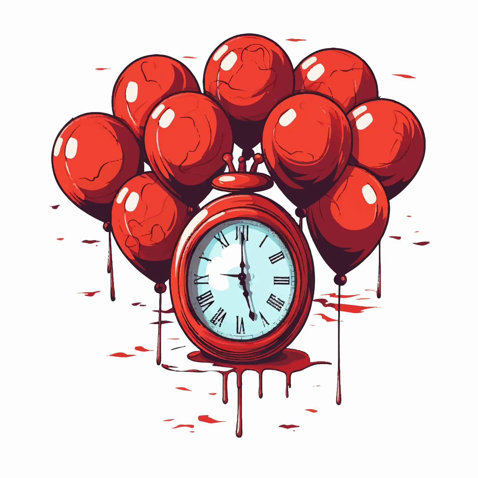 Terror Time Logo with Red Balloons Illustration — free download from Dotvec