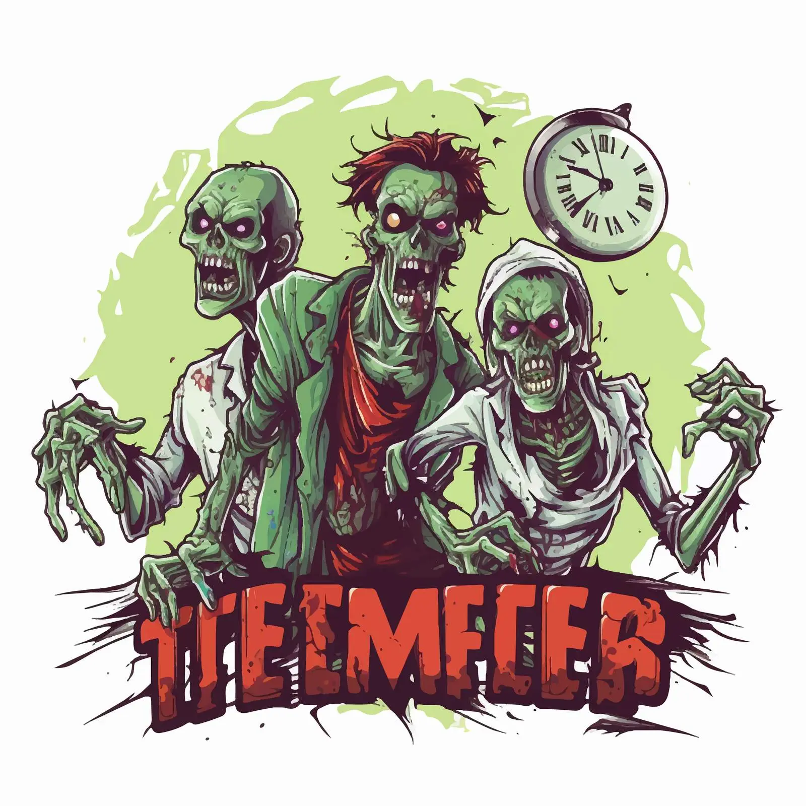 Halloween Zombie Word Banner Illustration – free haunting image from Dotvec