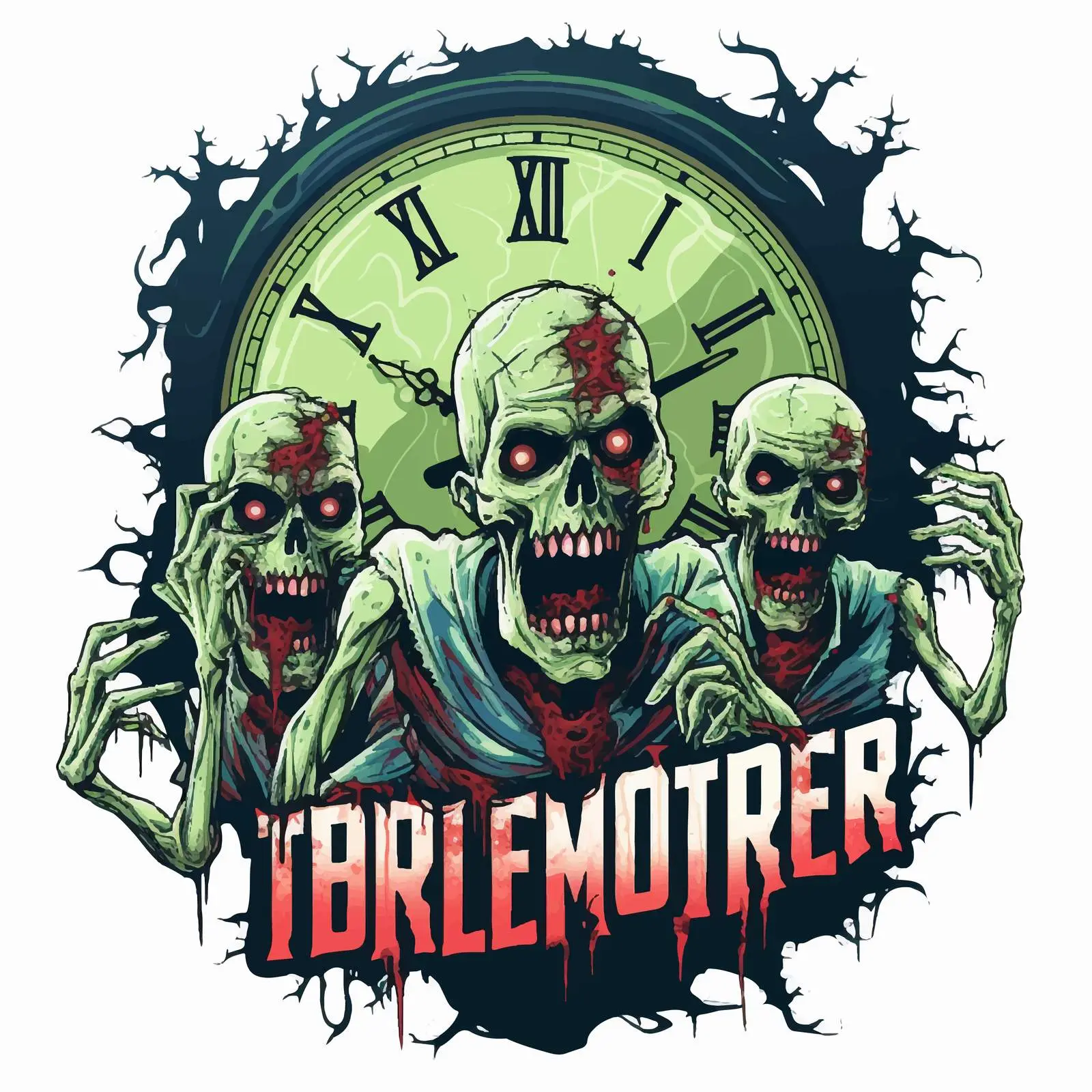 Halloween Zombie Themed Banner Illustration – free evil image from Dotvec