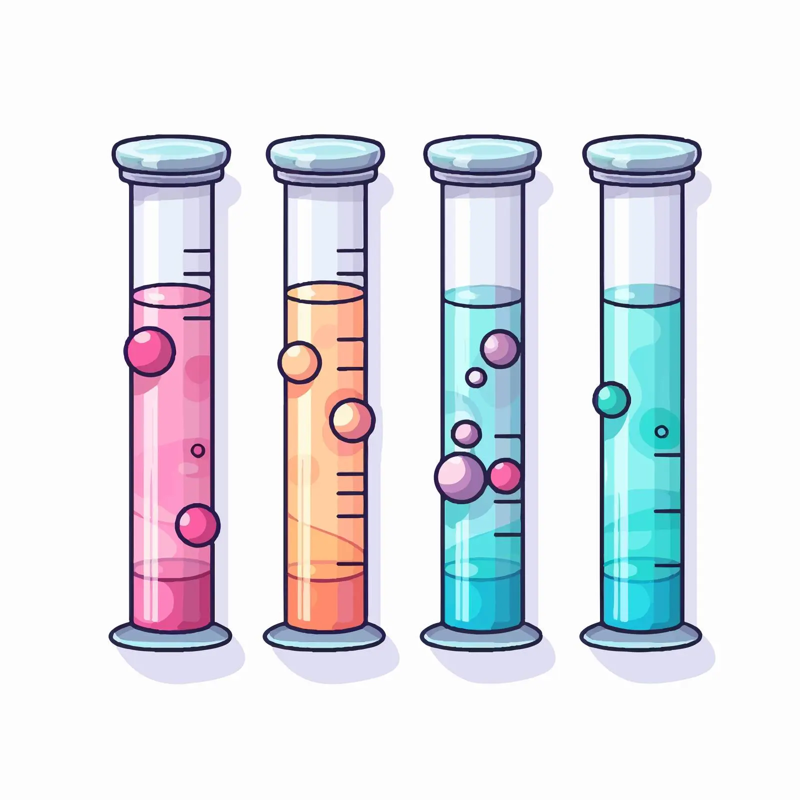 Cartoon Test Tube Line Vector Illustration — free download from Dotvec
