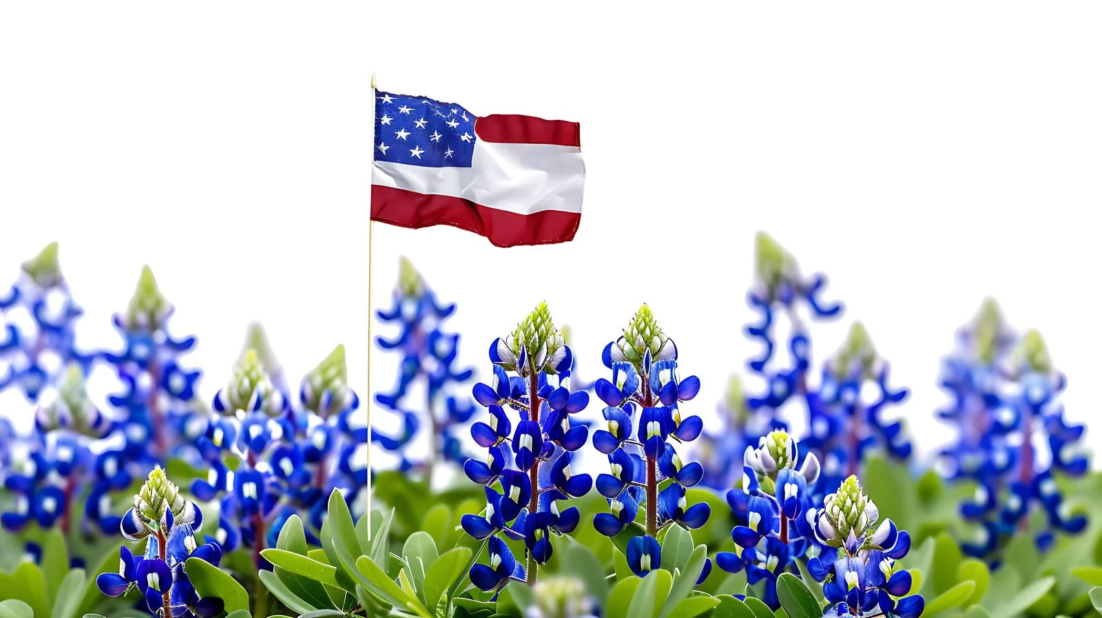 Vibrant Texas Flag with Bluebonnets Field — free download from Dotvec