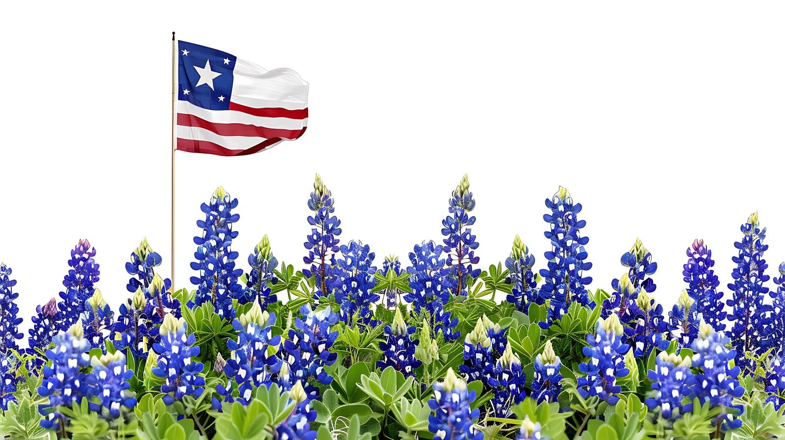 Texas Flag with Bluebonnets in Spring — free download from Dotvec